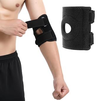 Elbow Brace for Tendonitis for Men, Adjustable Elbow Compression Sleeve, Cubital Tunnel Elbows Brace, Sports Injury Sprains