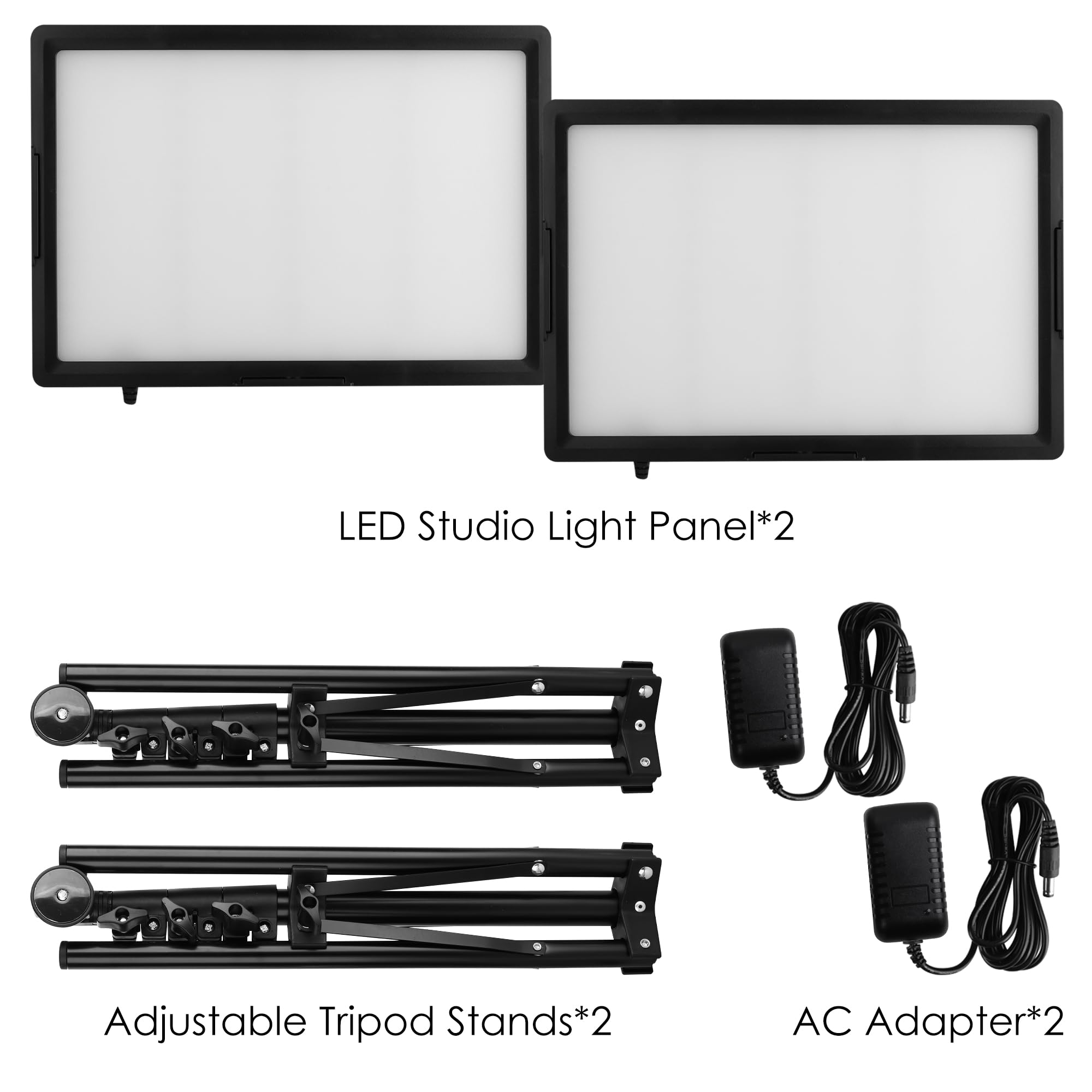 20W Luz LED Foto Video 2-Pack, Ci-Fotto Luces LED Continua Bicolor 2800-6500K Regulable, 175cm Kit de Iluminación Fotográfica CRI 97+ 2000LM para Estudios, Youtube TikTok Grabación de Video,Streaming