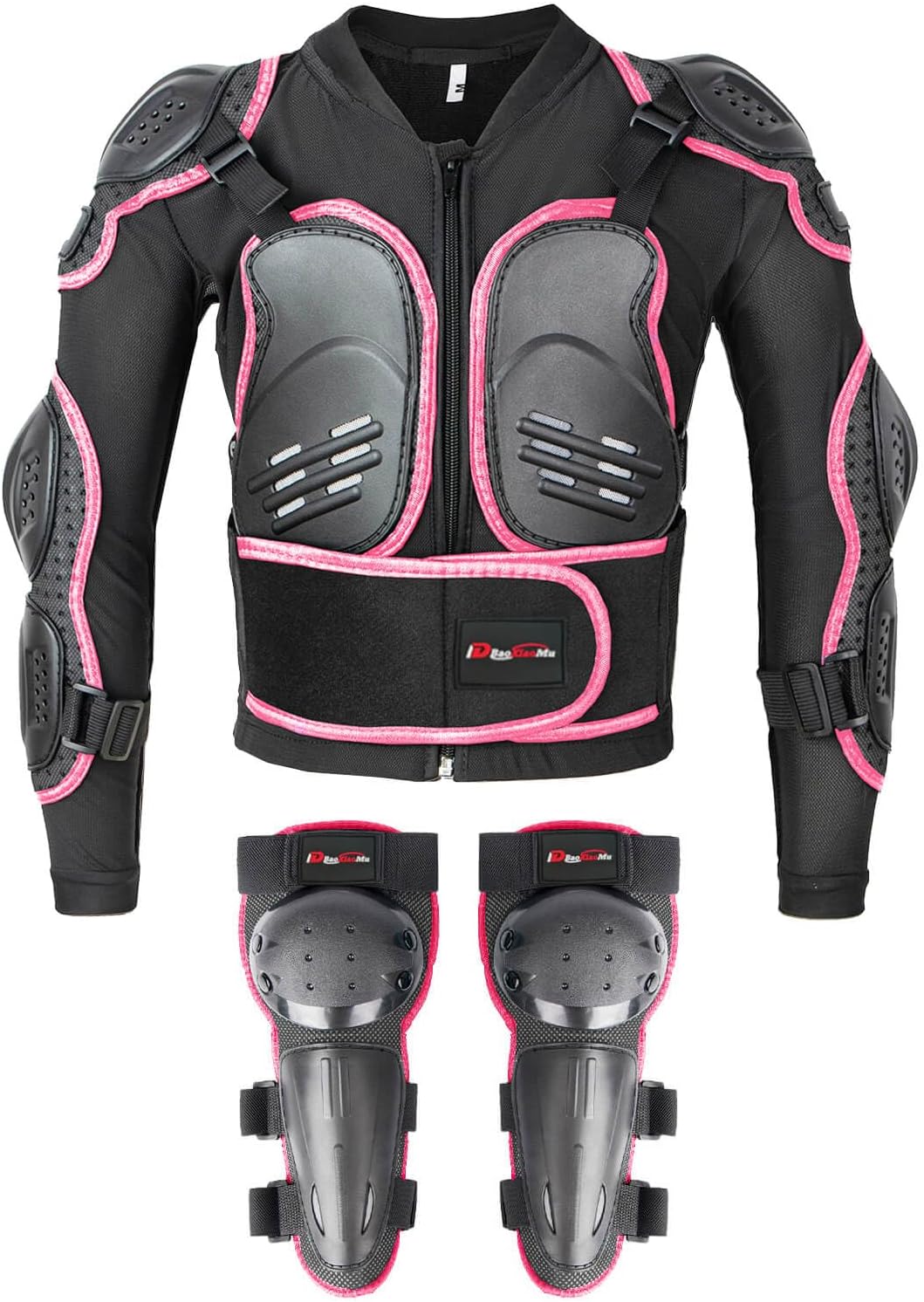 Kids Motorcycle Jacket Armor Suit-Dirt Bike Gear for Children,Back Chest Knee Protection for Cycling Skateboard Skiing