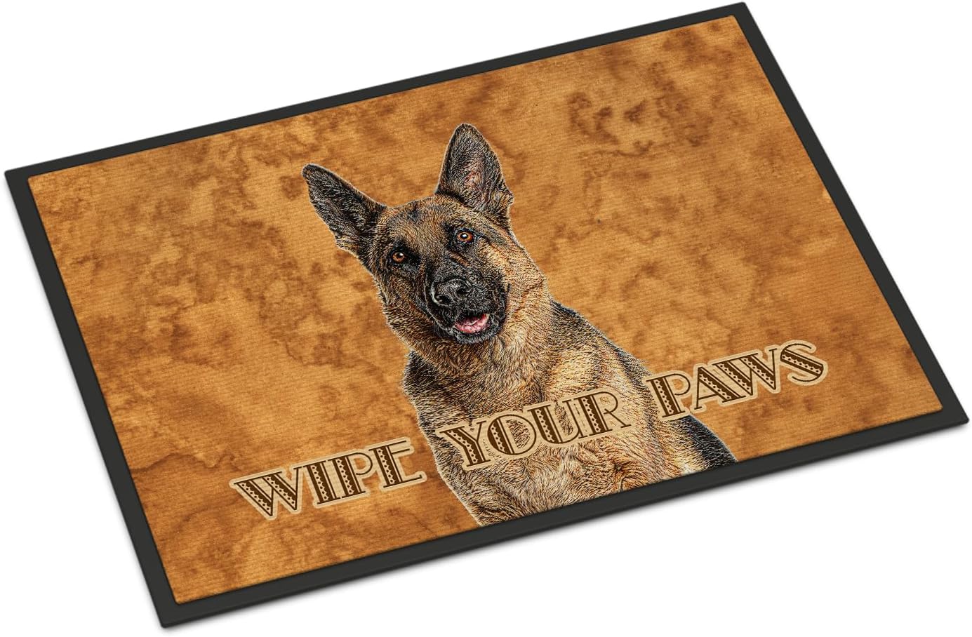 Caroline's Treasures KJ1222MAT German Shepherd Wipe Your Paws Doormat 18x27 Front Door Mat Indoor Outdoor Rugs for Entryway, Non Slip Washable Low Pile, 18H X 27W