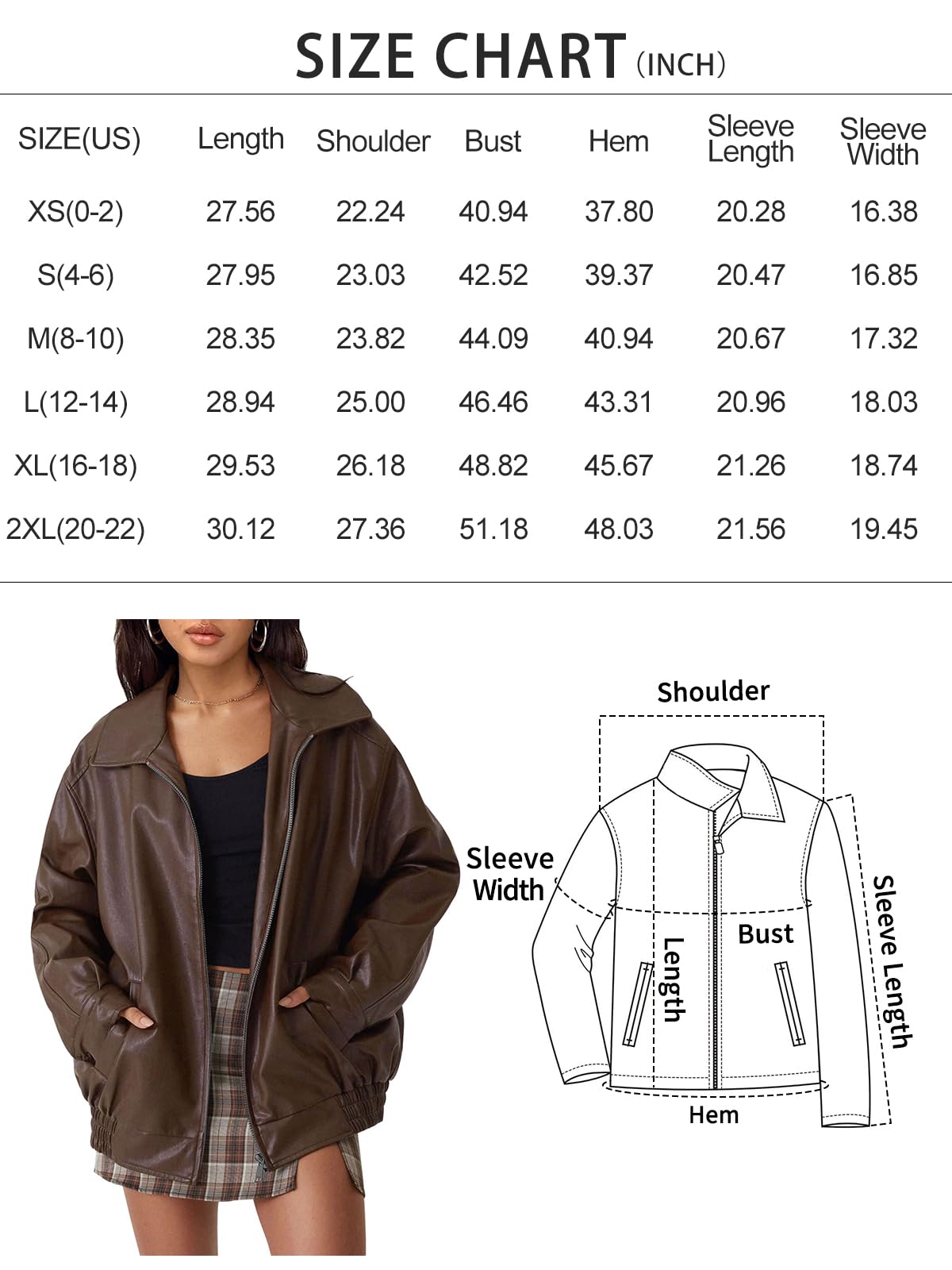 Trendy Queen Eztrd279 Chaqueta de cuero oversize para mujer Mujer (Pack de 1)