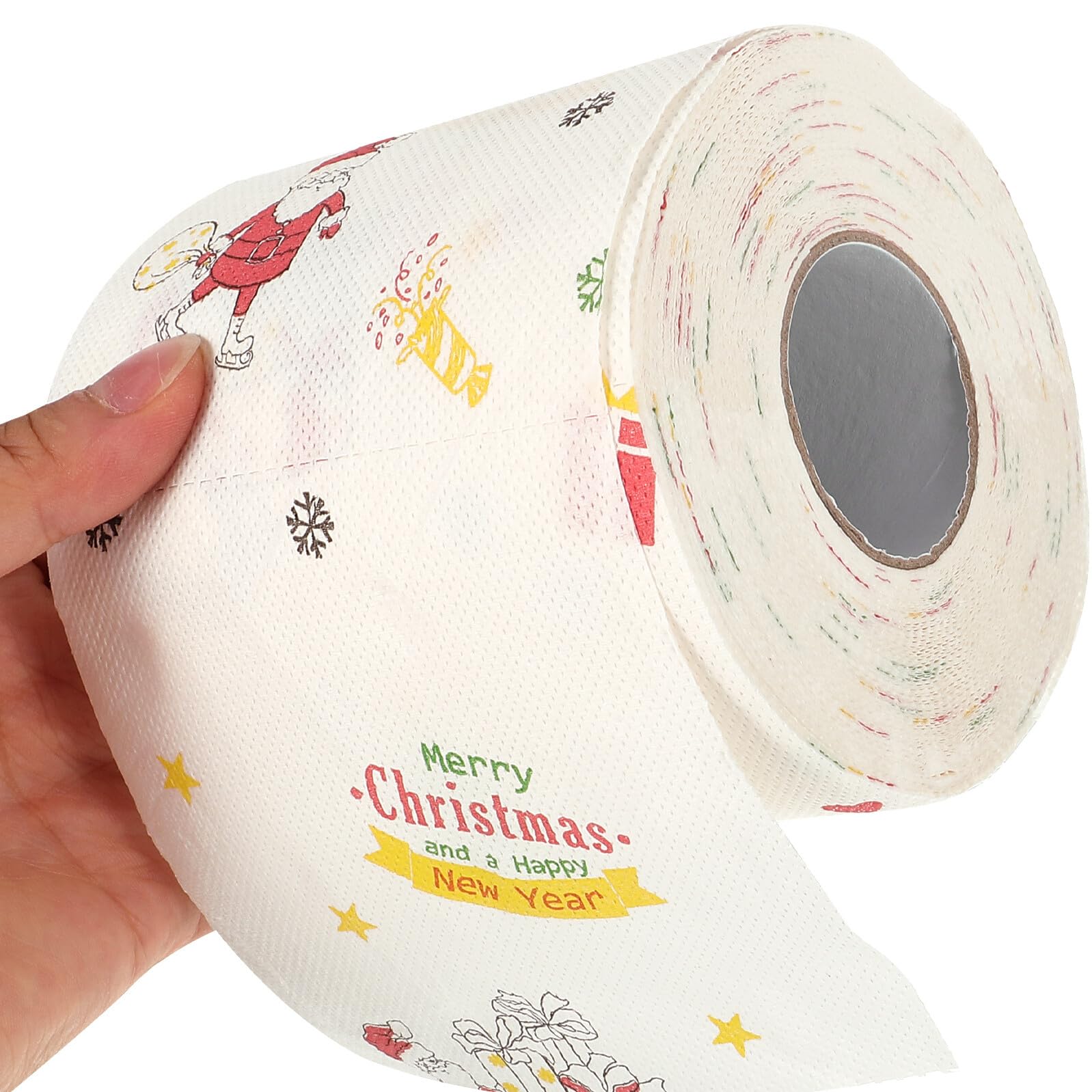 KOMBIUDA 4 Rolki bibułka kuchenna radosny serwetki chusteczki wakacyjne Papier toaletowy tkanek Tkanka łazienkowa Papier tkanki toaletowej