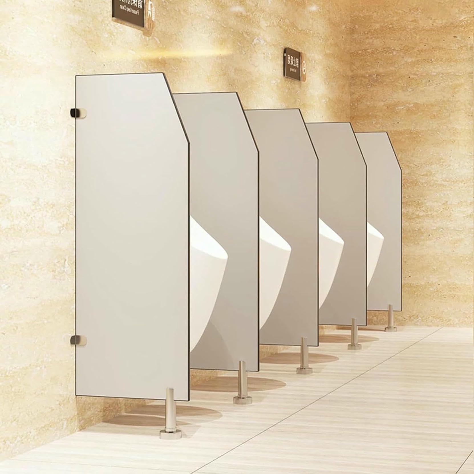 Mampara divisoria para urinario con herrajes de Acero Inoxidable, Separador de Pared para privacidad en baños públicos, Deflector de urinario Duradero y Funcional.