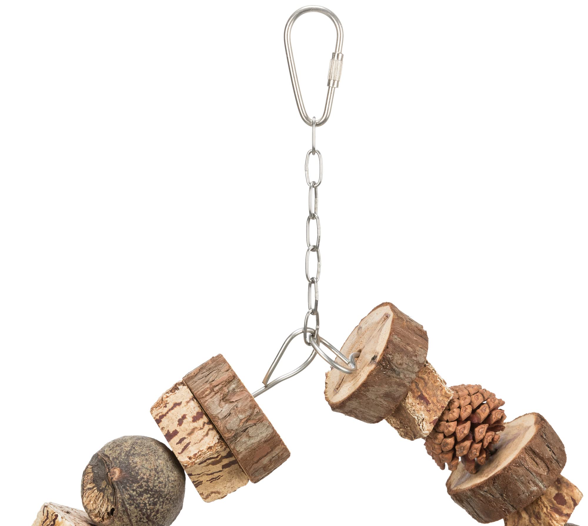 Ring Swing, Wood/Pine Cone, Bird Toy, ø 18 cm, Natur - Image 3