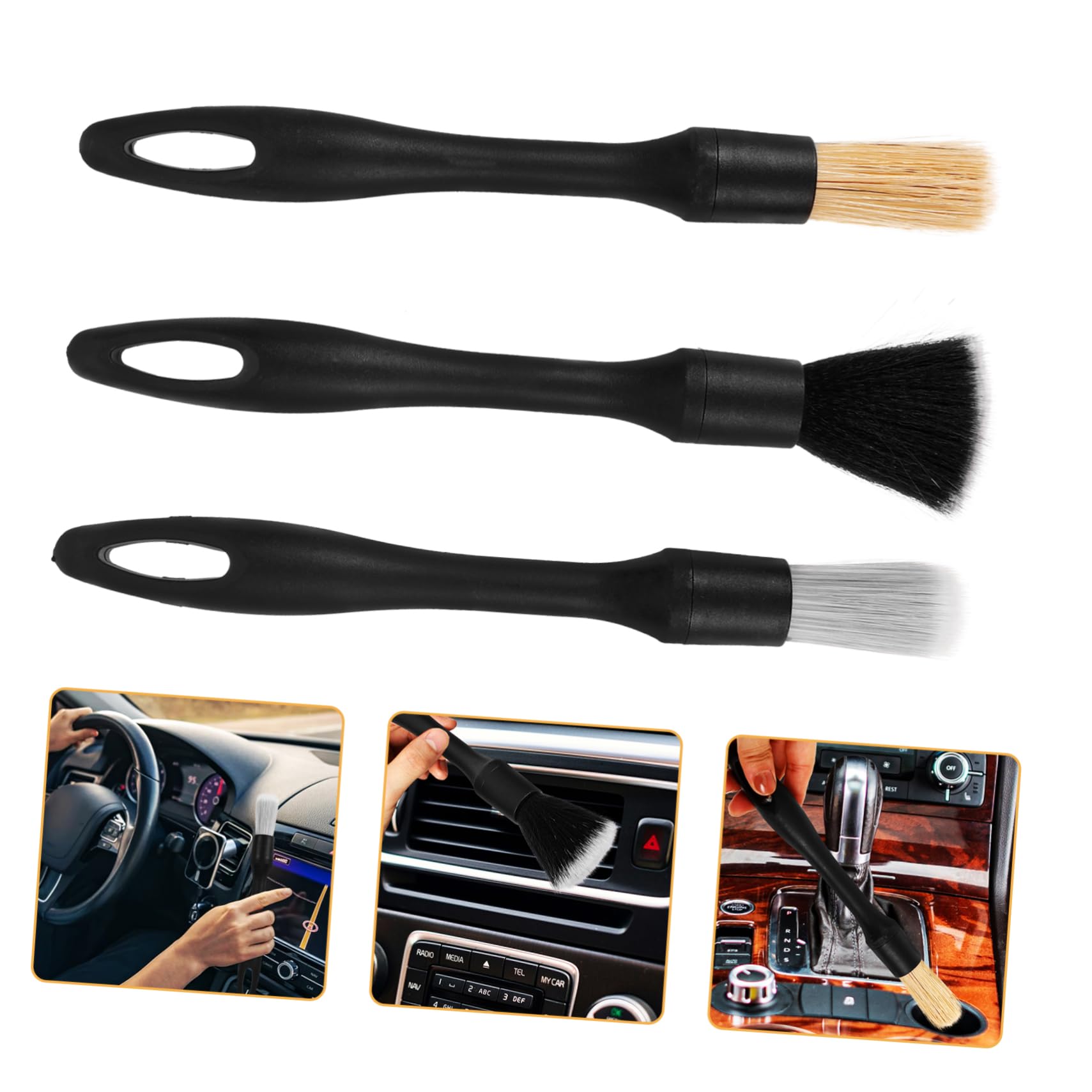 12pezzi Spazzole per Detailing Auto Kit di Pulizia Ergonomico per Interni Ed Esterni Spazzole Morbide per Cerchi e Rivestimenti Accessori di Pulizia Automobilistica Resistente e