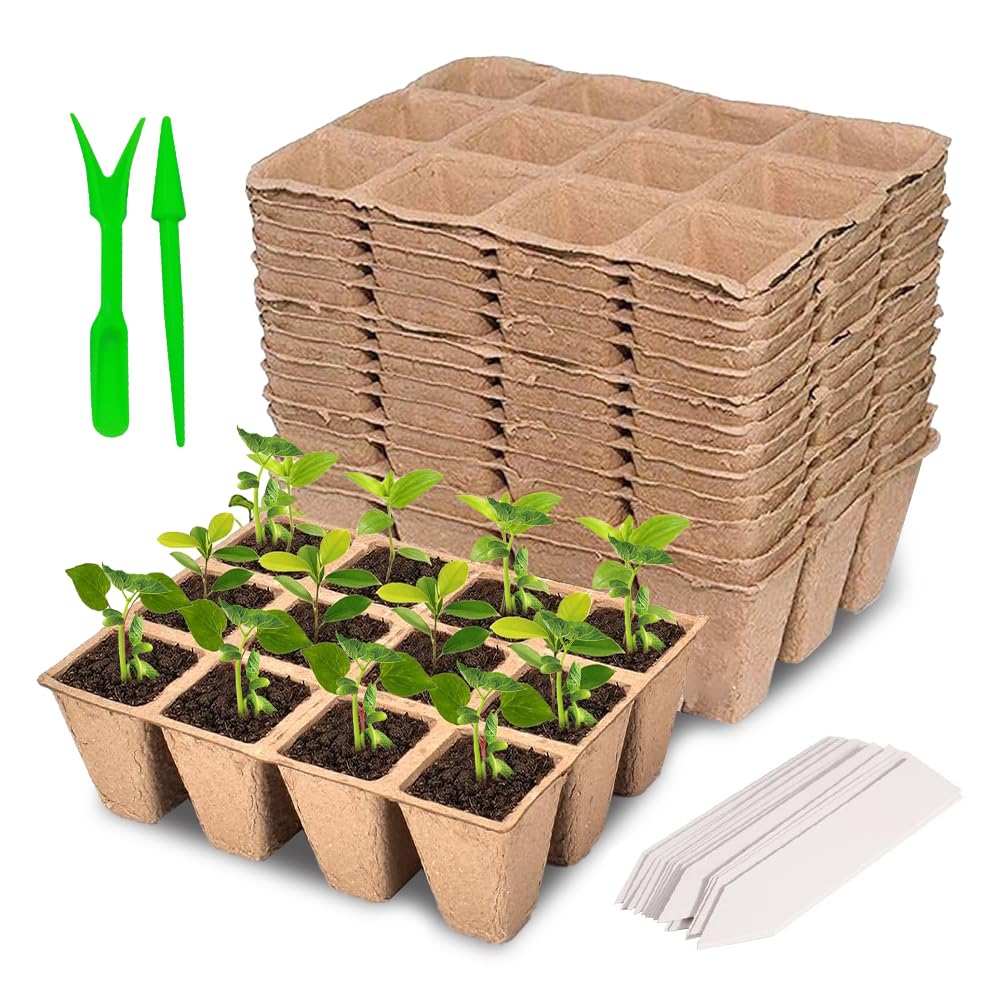 Semenzaio Germinazione, 180 Pezzi 3.5 cm Vasetti per Piantine, Vasi da Semina con Etichette per Piante e Strumento per Il Trapianto, Vasetti per Piantinesemina per Germinazione, Ortaggi, Fiori