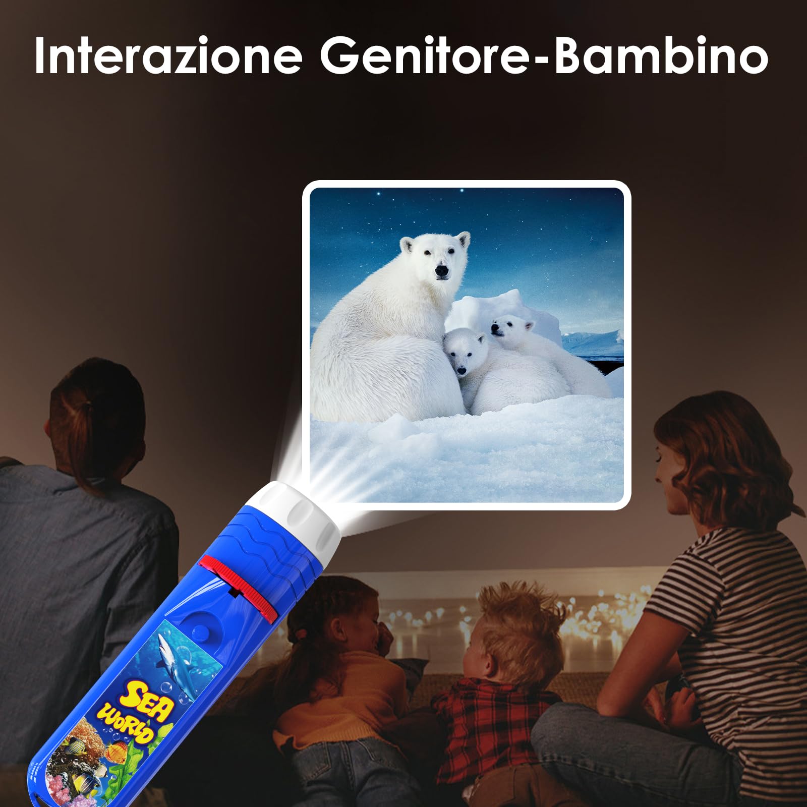 Pup Go Torcia Proiettore Bambini con 24 Immagini Vita Marina, Storie Diapositive Torcia Giocattoli per Parete Soffitto Tenda, Crea Le tue Storie, Regali Educativo Scienza Bambini 3+ Anni (Sea World)