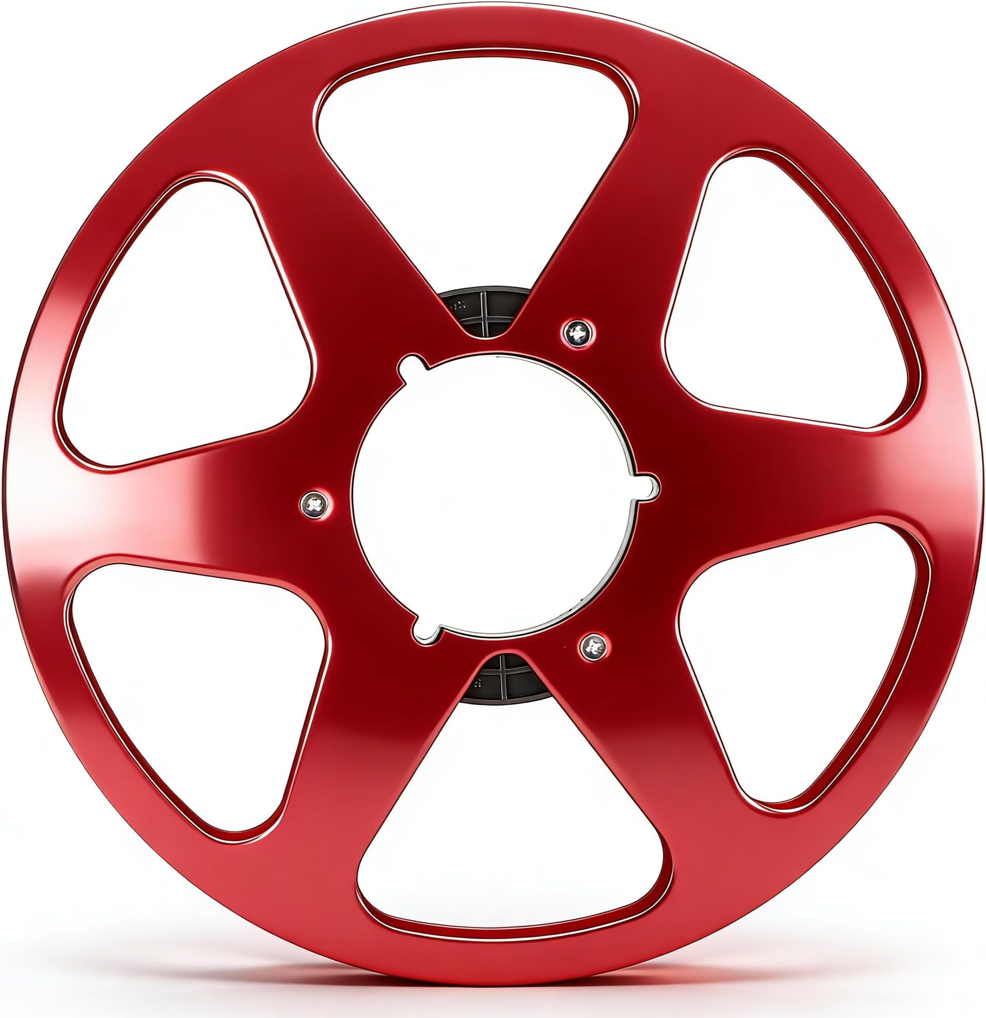 1/4 10.5 Inch Empty Take Up Reel to Reel, Aluminum Alloy 6 Holes to Hub, 1/4 Inch Open Tape for Recording for Repairing Tape Recorder (Red)