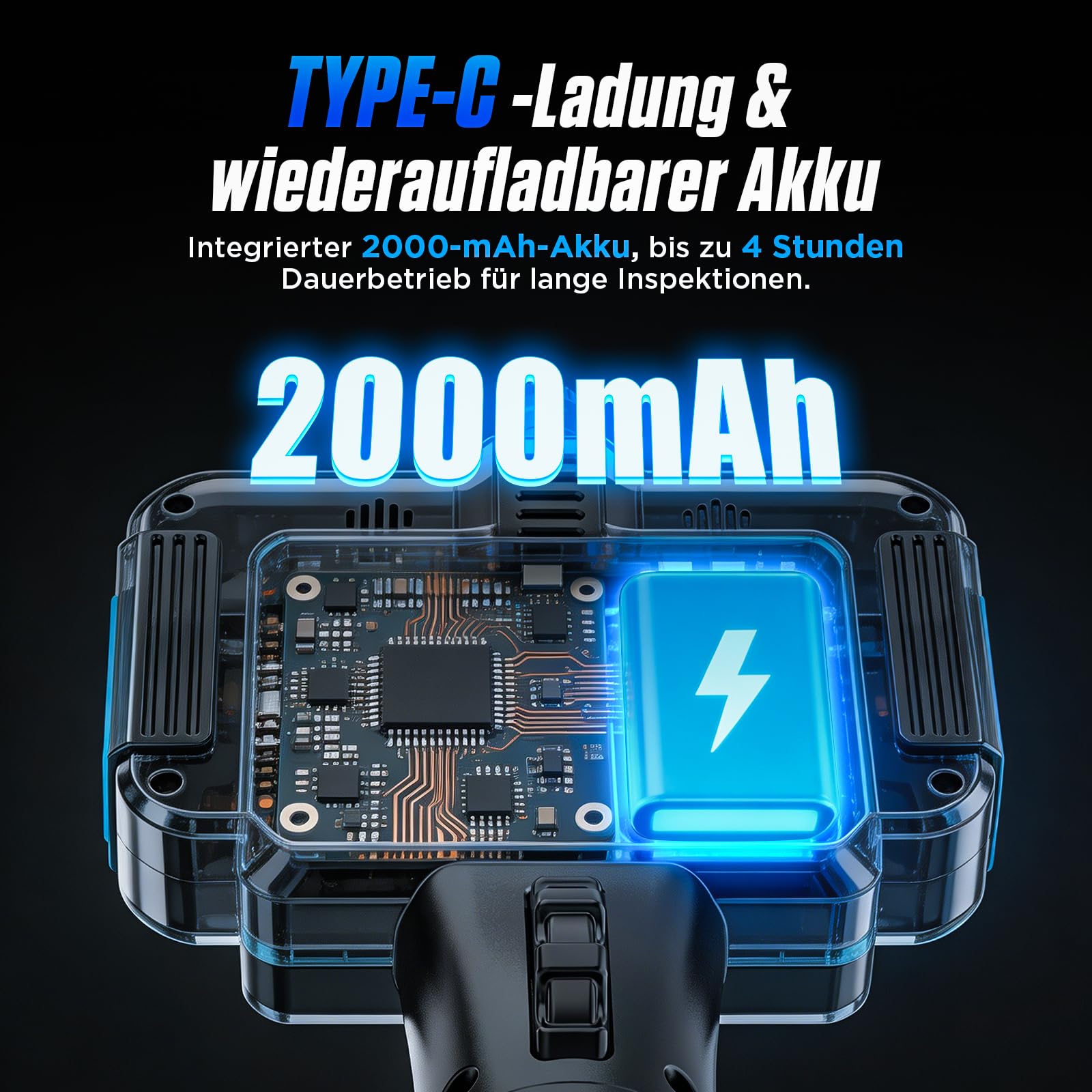 210° drehbare Endoskopkamera mit Licht, 1080P HD Inspektionskamera