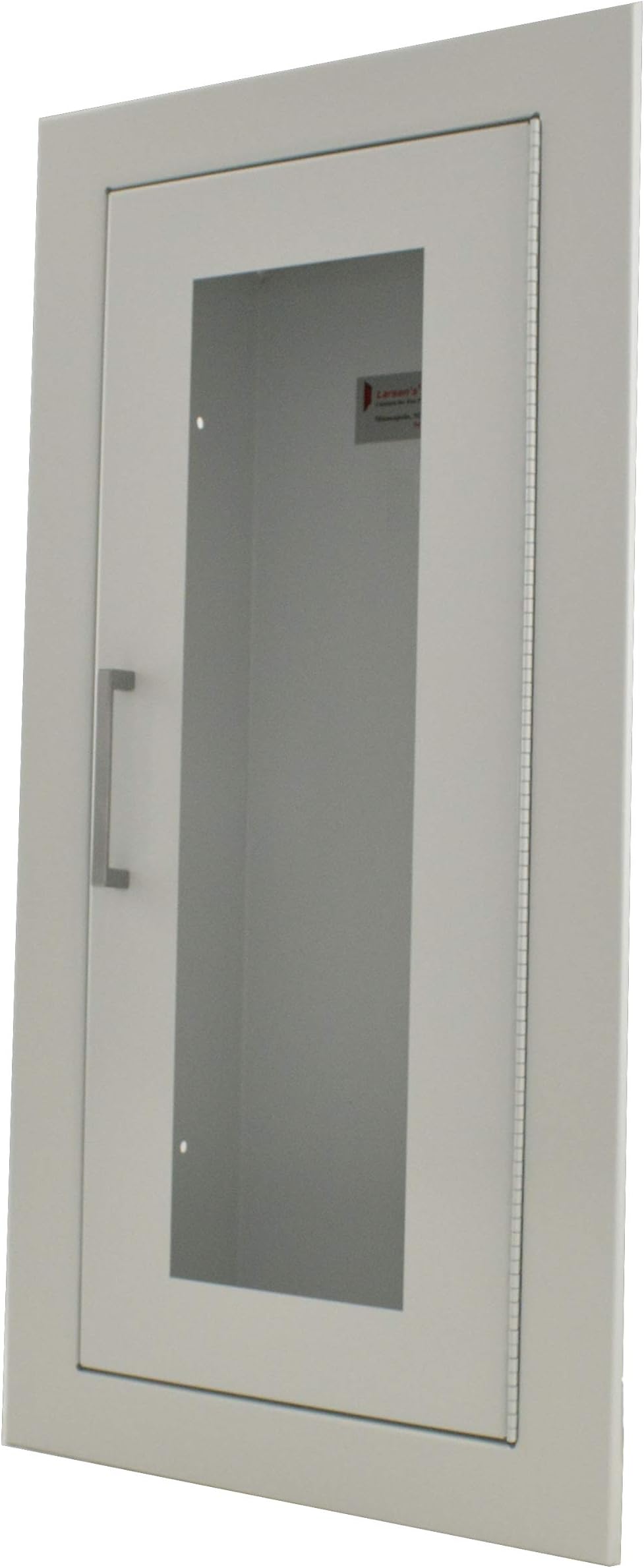 Larsens 2409-R2 Recessed Fire Extinguisher Cabinet-White Baked Enamel-Full Clear Acrylic Door