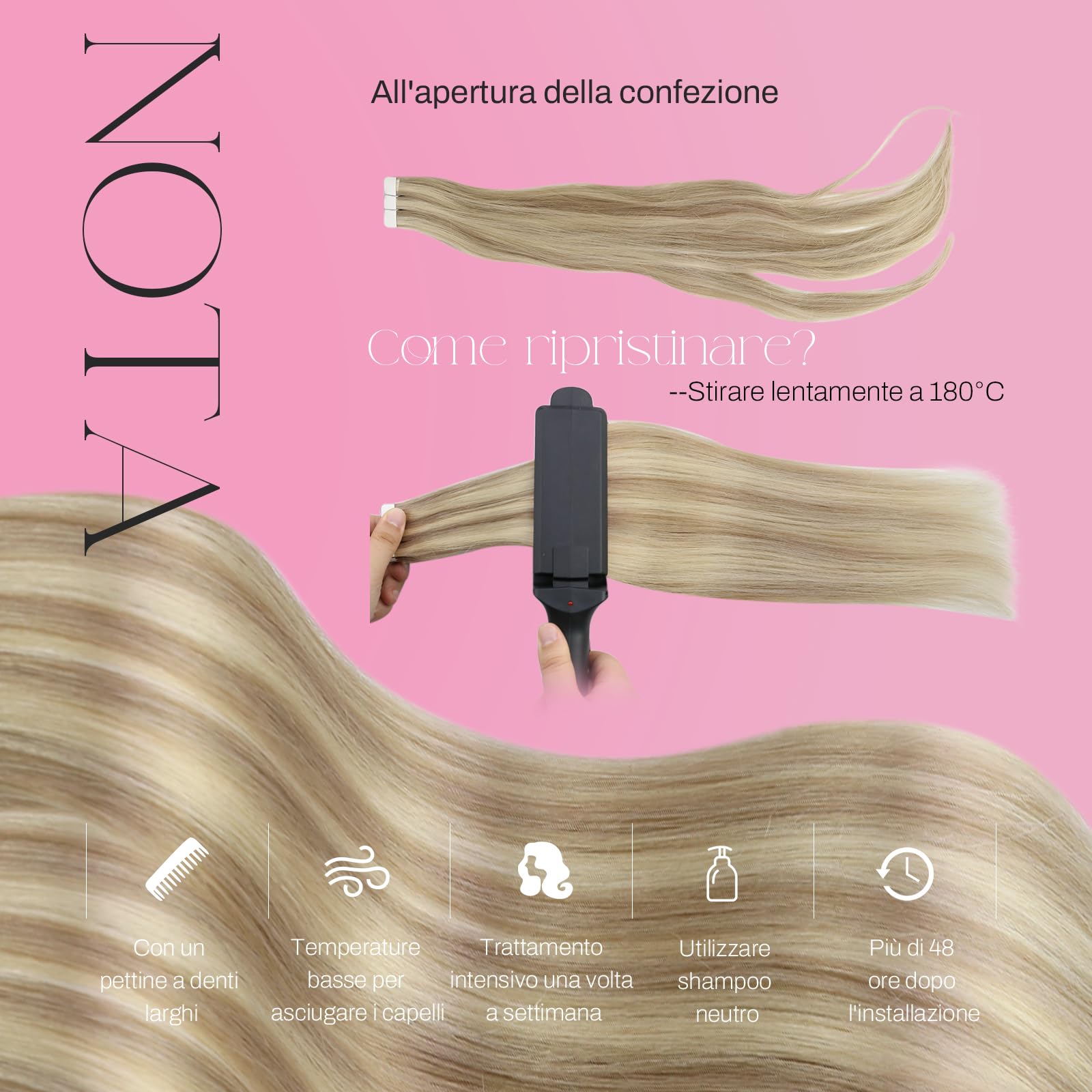 Moresoo Extension Adesive 50 e 55 cm #P16/22 Capelli Veri Bundle