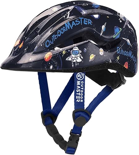 OutdoorMaster Casco de bicicleta para niños pequeños de 5 años en adelante, protección contra impactos y absorción de golpes, ventilado, ajuste de