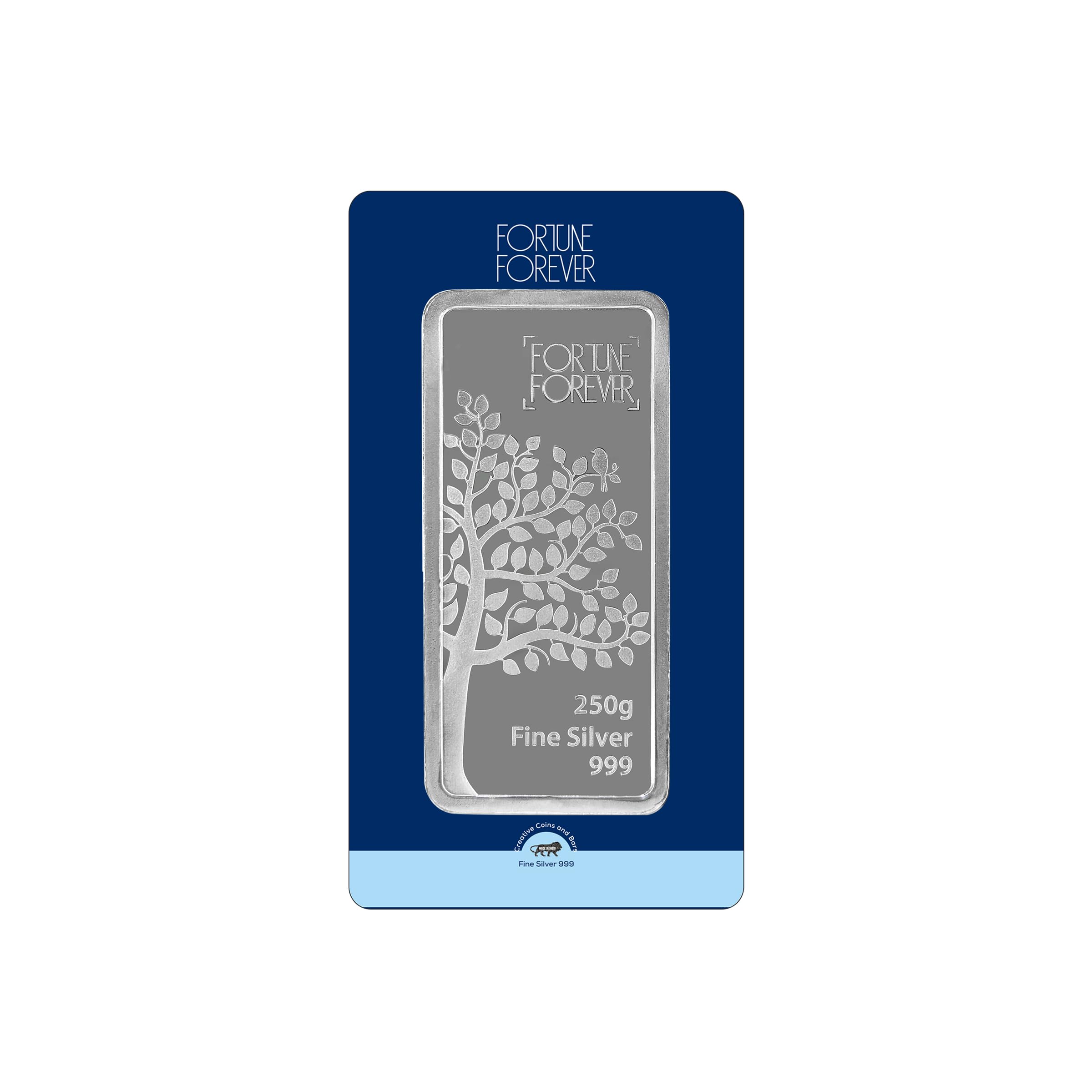 Pure Silver BIS Hallmarked Bar/Lagdi with Tree Impression Perfect for Gifting Investment (999 Purity)