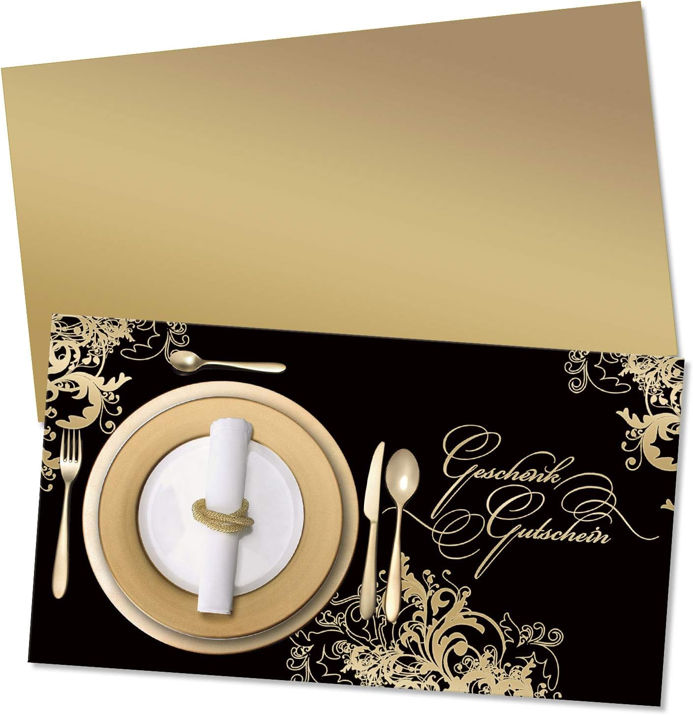 Voucher Set 10 x Vouchers + Envelopes for Restaurant Catering Inns Blank to Fill Yourself