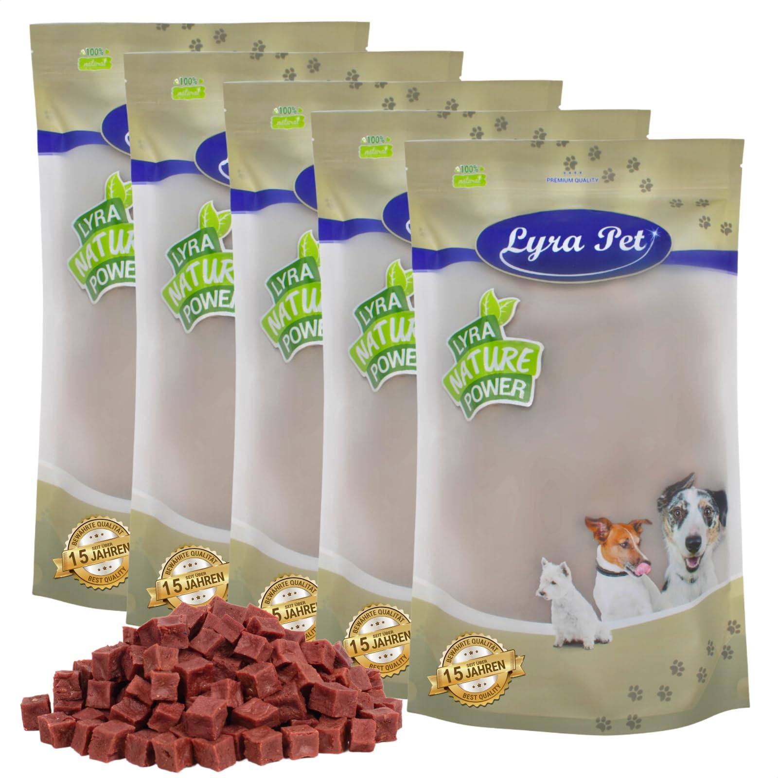 Lyra Pet® 5 kg Pferdefleischwürfel getrocknet - Kausnack für Hunde