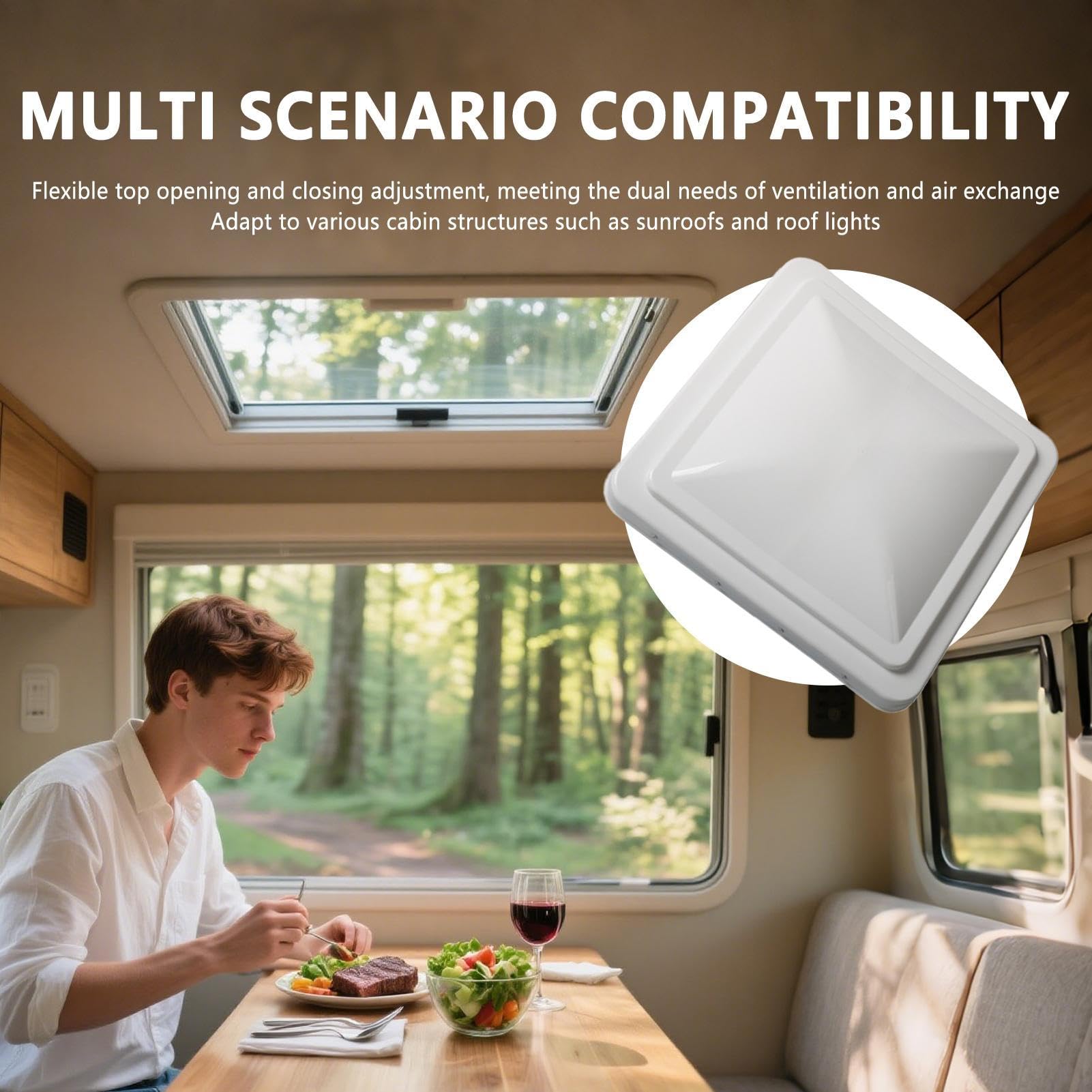 Ventilación De Techo Para Remolque De Carga - Ventana de Techo para Furgoneta de Viaje - Ventilación De Impermeable De 35 Cm Para Camping Viajes Autocaravana Furgoneta Remolque En Verano