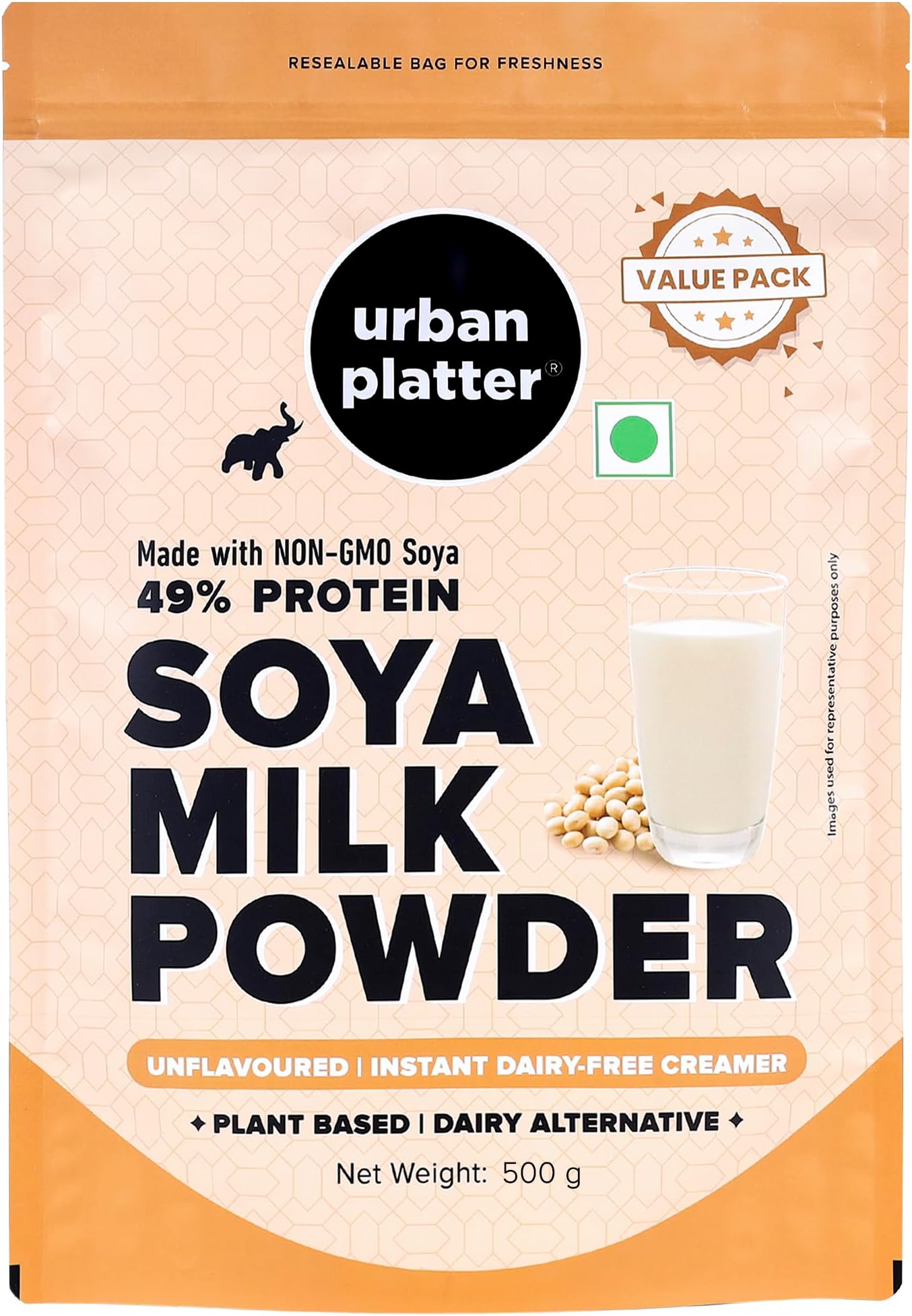URBAN PLATTER Soy Milk Powder, 500 gm