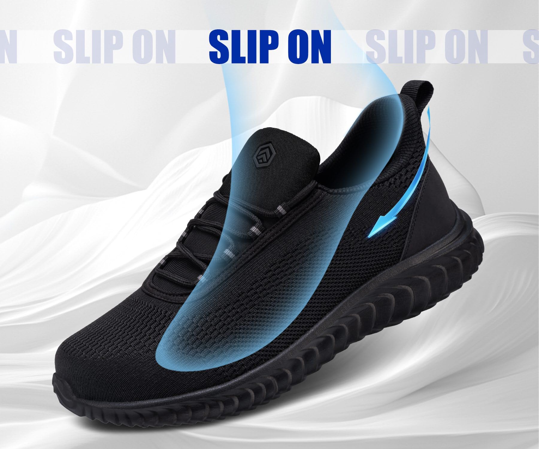 LARNMERN Arbeitsschuhe Sicherheitsschuhe Herren Leicht Slip On Stahlkappenschuhe Sneaker