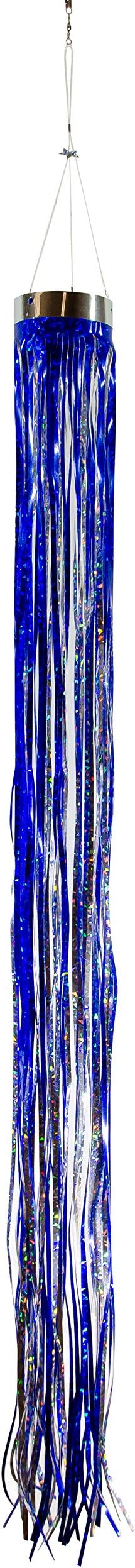 West Coast Design Studios in The Breeze Blue Holographic Mylar Windsock Hanging Decoration - Decorative & Humane Bird & Pest Deterrent