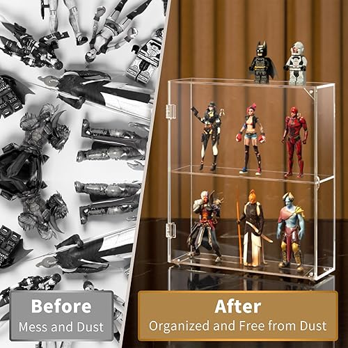 Miniatura 8 de NIUBEE Vitrina de acrílico, vitrina transparente para figuras Funko Pop, montaje en pared o escritorio, a prueba de polvo, caja de exhibición para