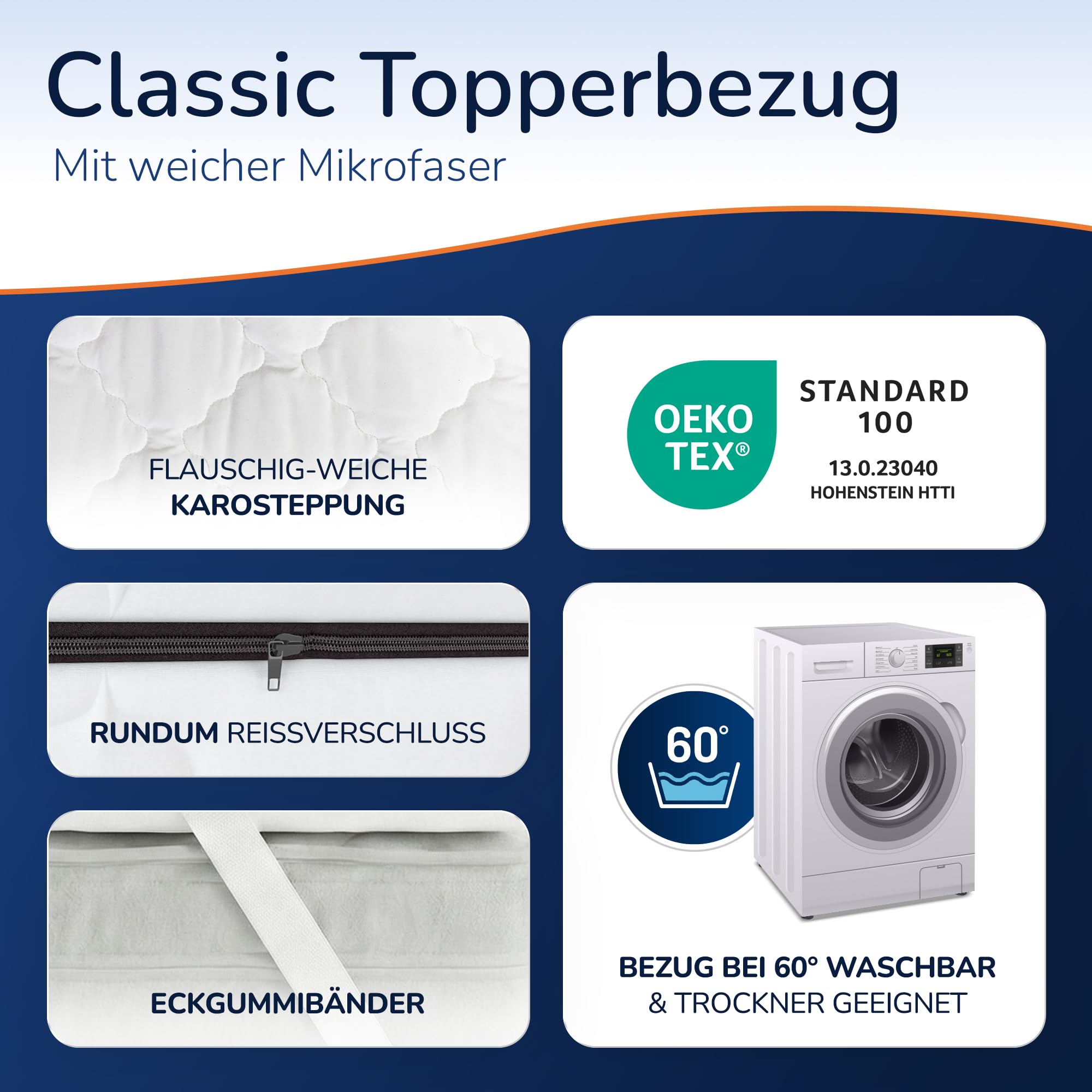 MSS e.K. Komfortschaum Matratzentopper 130 x 200 cm | optimale Körperanpassung | Mattress Topper 130x200 | Designed und produziert in Deutschland | Oeko-TEX Zertifiziert