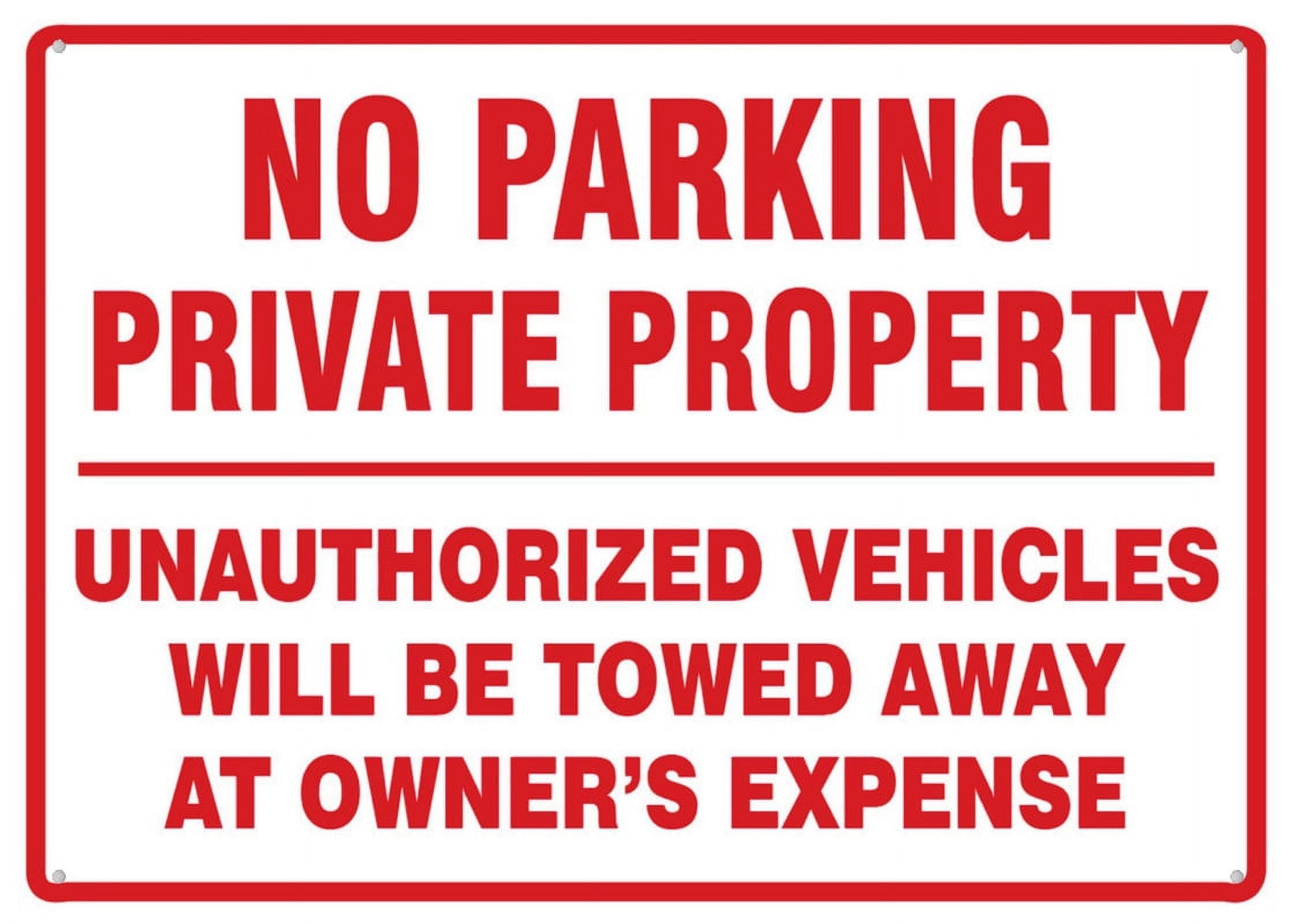 peiyeety No Parking Private Property (Unauthorized Vehicles Towed At Owner's Expense) Sign - 8"x12" Rust Free Aluminum, Outdoor/Indoor For Home/Business/Yard