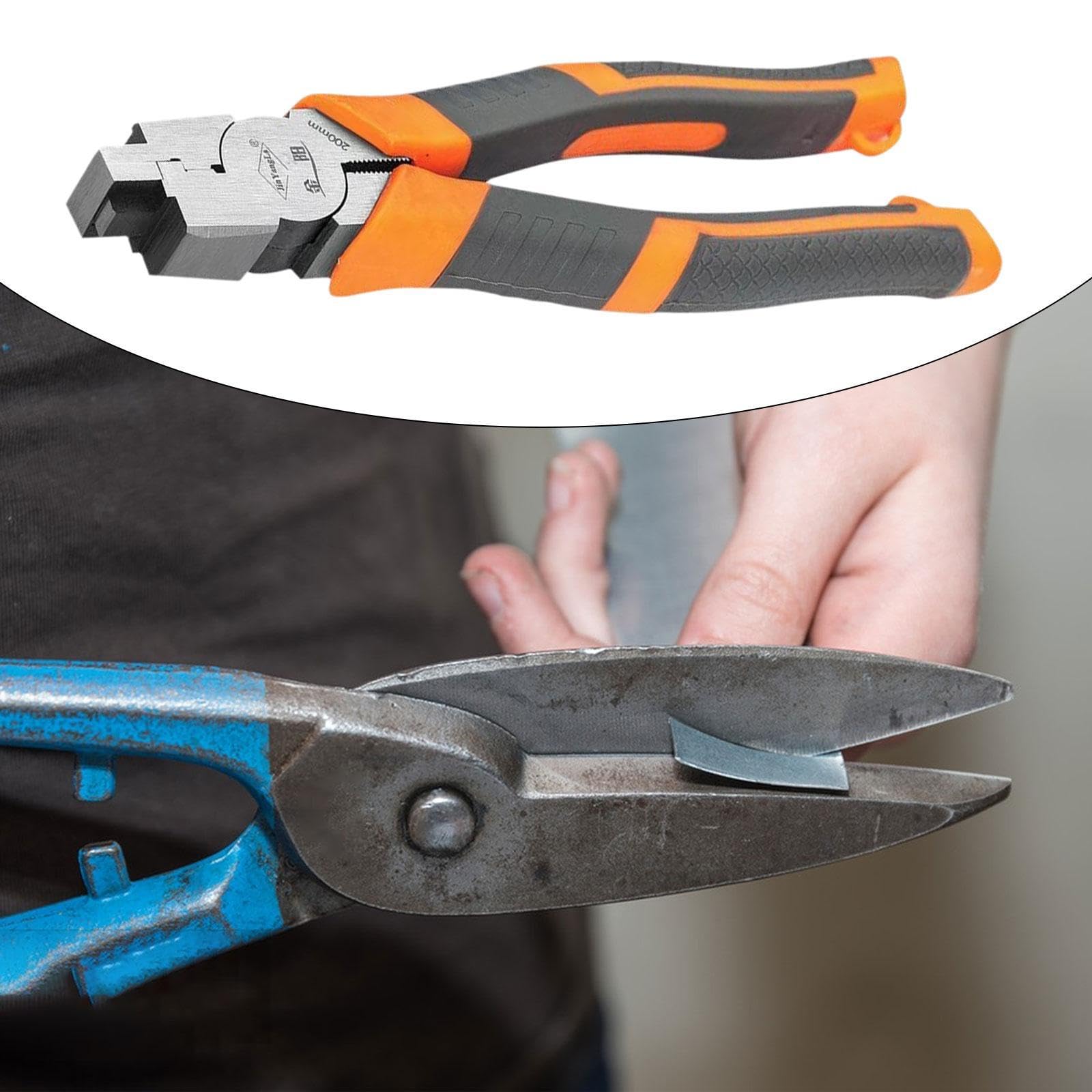 Baoblaze Square Hole Manual Shears Groove Joint Pliers Nti Slip Handle Comfortable Handle High Carbon Steel,Tongues and Groove Plier, Cut Width 8 mm