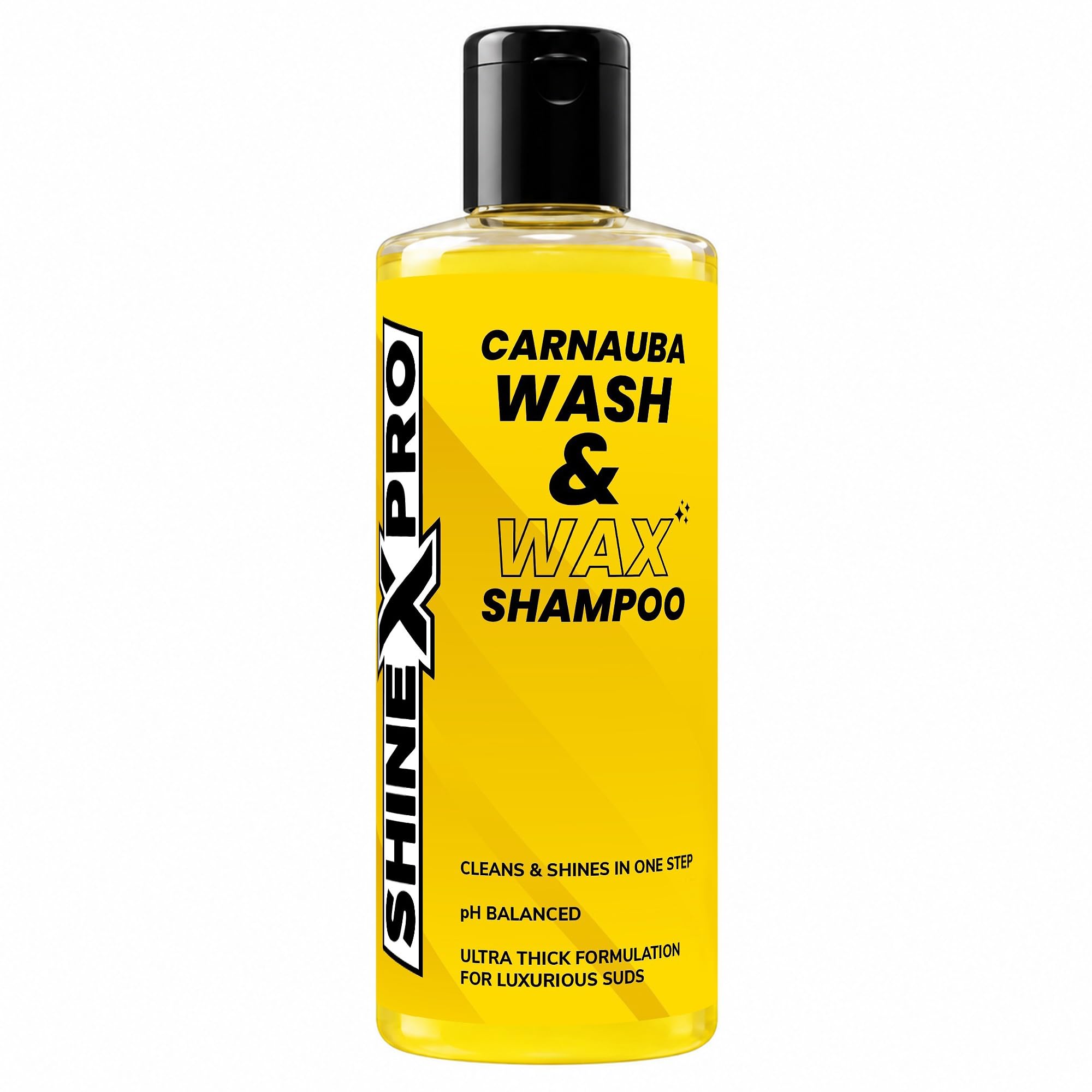 ShineXPro Wash and Wax Car Shampoo - pH Neutral Car Washing Shampoo - 2-in-1 Car Wash Shampoo with Gloss & Wax Protection - Wet Look Shine, Smooth Feel - Safe for All Paint Finishes (300 ML)
