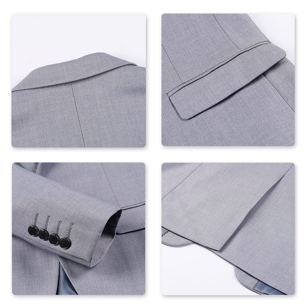 Allthemen Abito da Uomo 3 Pezzi Slim Fit Completo Formale da Matrimonio Un Bottone Giacca Gilet Pantaloni