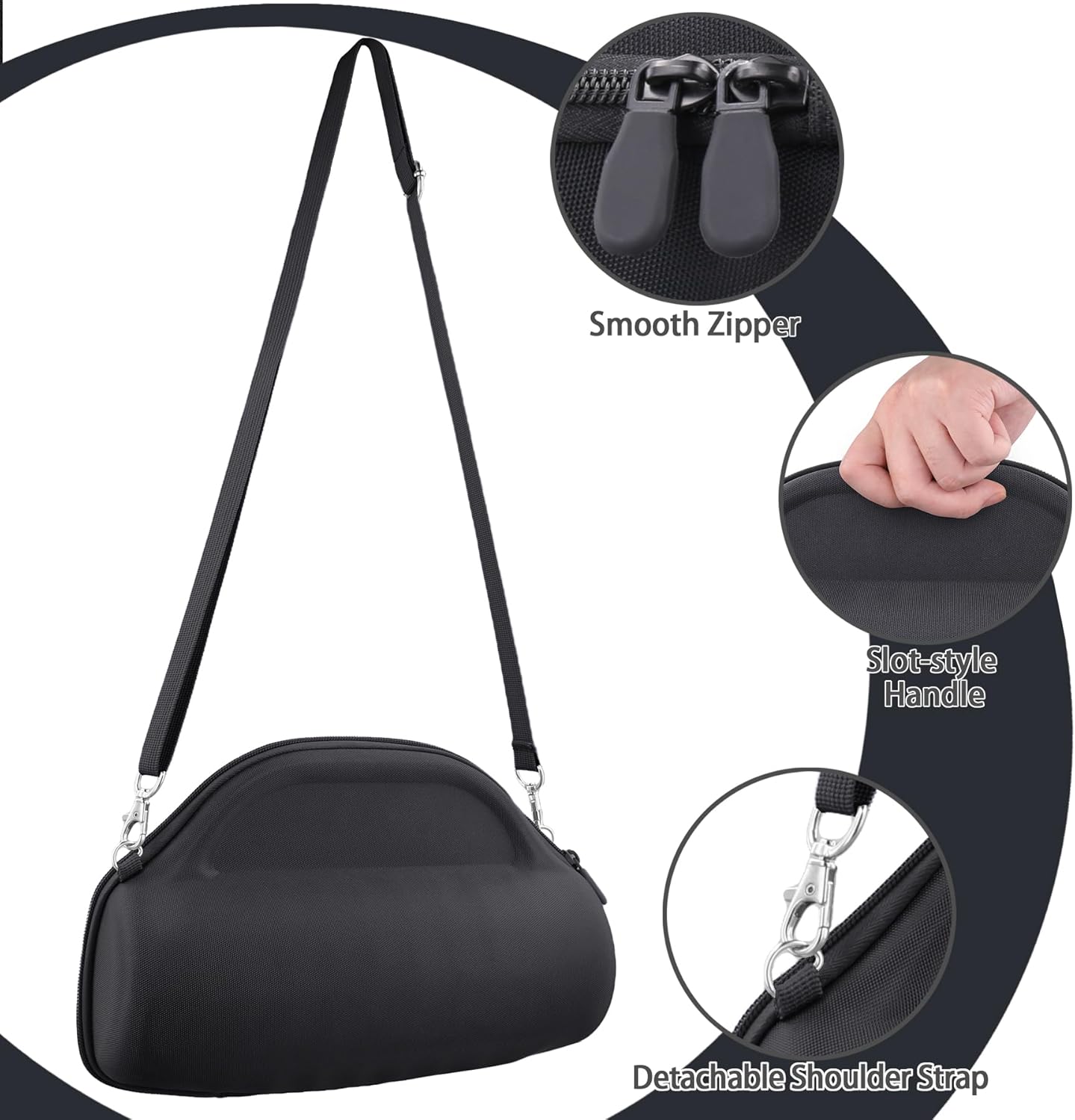 co2CREA Case for JBL Charge 6 Waterproof Portable Bluetooth Speaker, Hard Travel Case with Detachable Shoulder Strap (Black Case) - Image 6