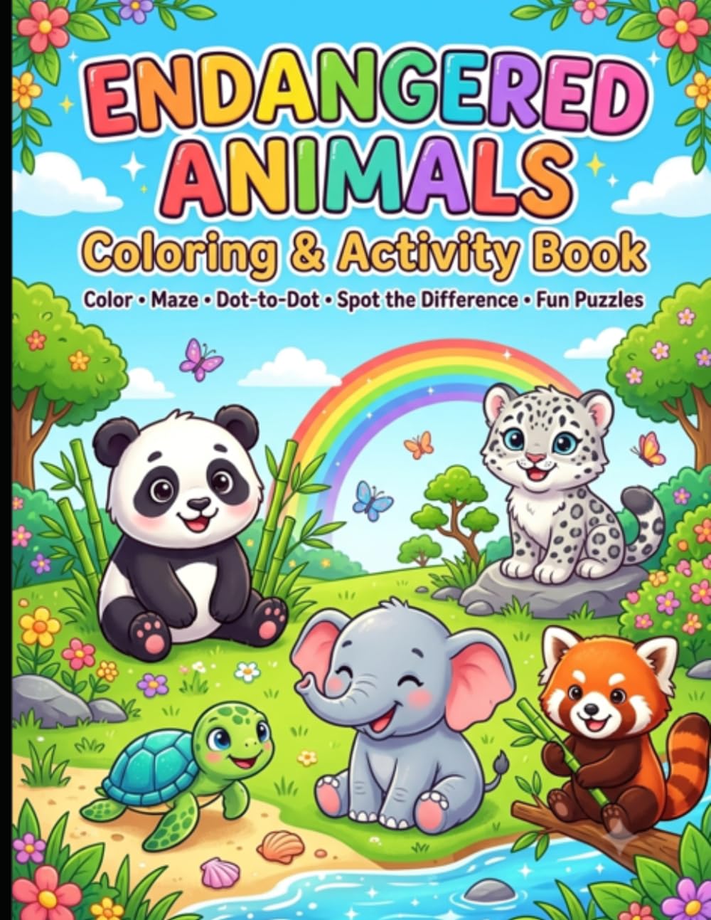 Endangered Animals Coloring & Activity Book