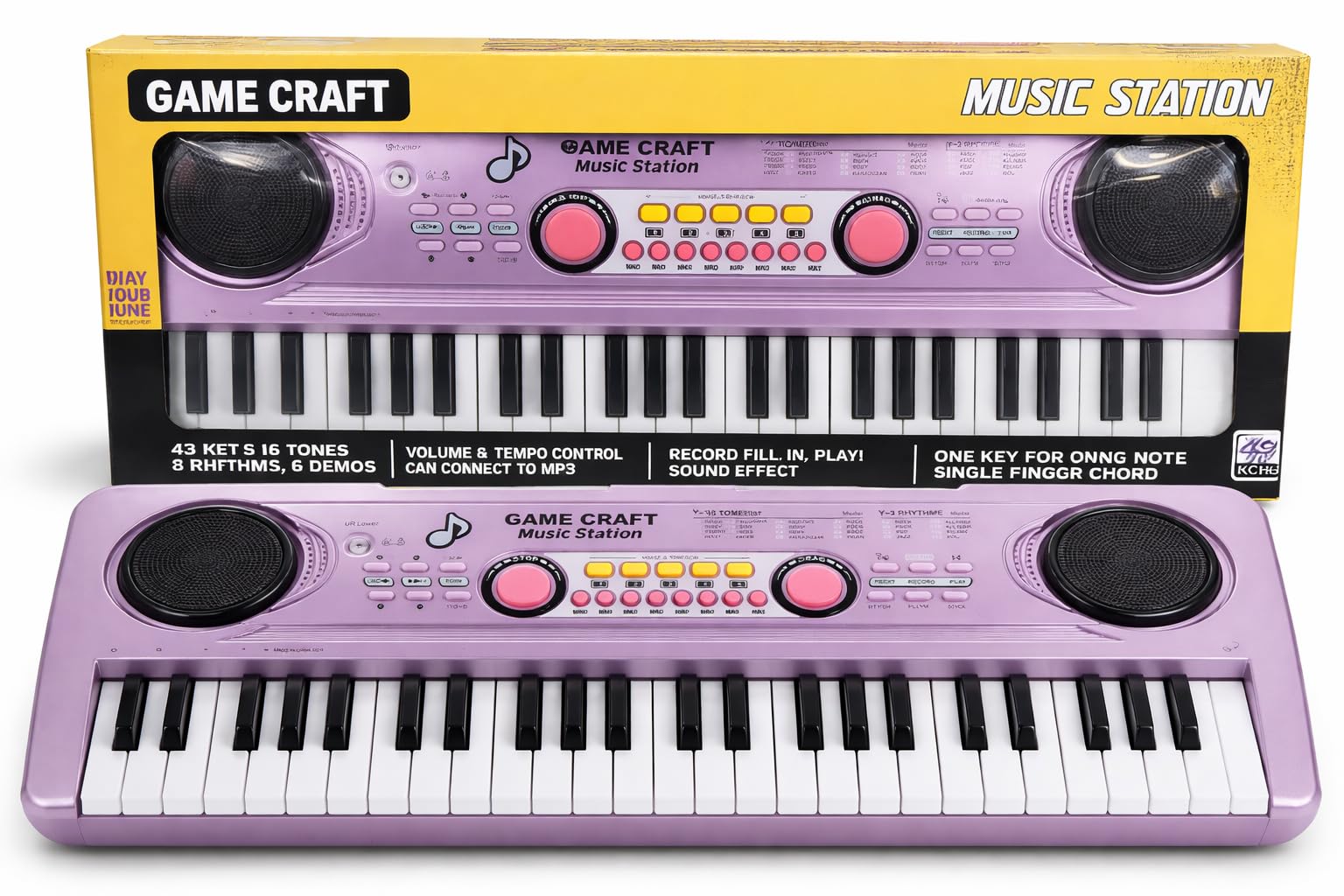 Piano 49-Key Portable Electronic Keyboard Music Station with MP3 Function, Dual Speakers, 16 Tones, 8 Rhythms & 6 Demo Songs-image-18