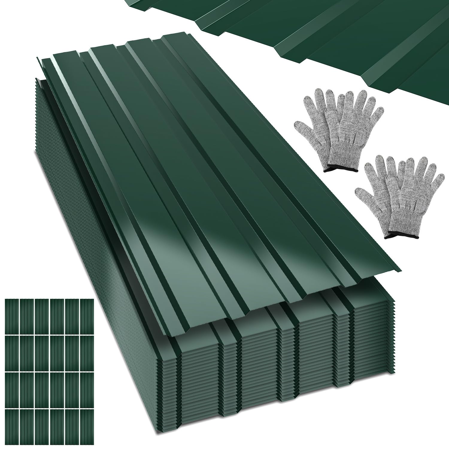 Profilblech Trapezblech Dachplatten Verzinkt 129cm x 46cm 14 m² Stahl 0,25mm