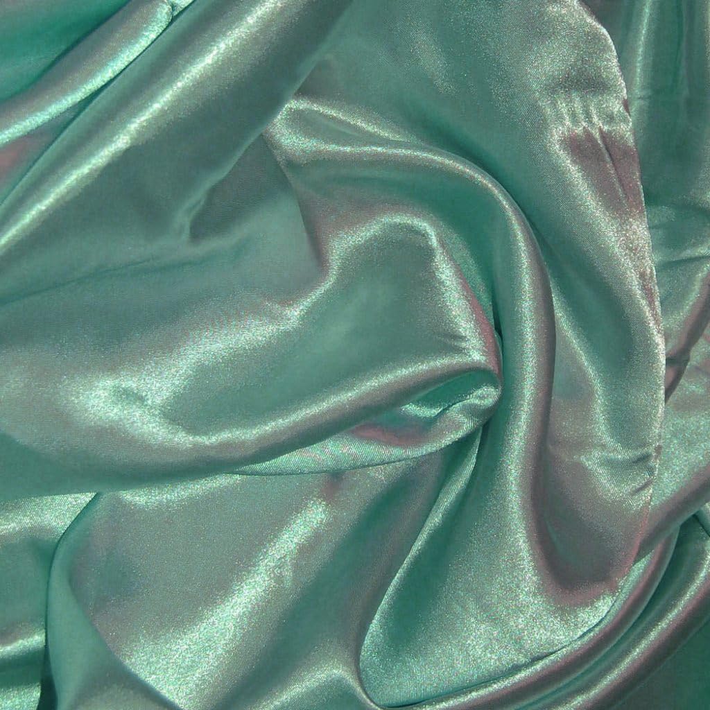 CQL Satin Fabric by the Metre – 60 Inch Wide Satin Roll for Wedding Dresses, Bespoke Tailoring & Decoration Projects – Soft, Smooth, Silk-Like Finish(Duck Egg,5 Metre) — image 1
