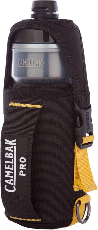 Professional Insulated 21 OZ. Bottle with Rugged Poly Canvas Holder, Metal Belt Clip and Adjustable Straps