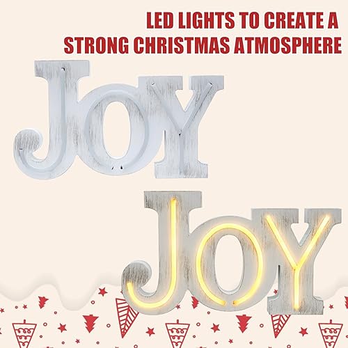 Miniatura 3 de Decoraciones navideñas para el hogar, letrero de alegría iluminado con luces LED, decoración de casa de campo, decoración de Navidad, decoración de
