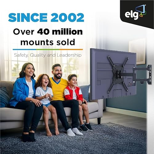 Miniatura 7 de ELG Soporte de pared para TV de perfil fijobajo para televisores de 14 a 75 pulgadas, soporta hasta 99 libras, VESA universal, se adapta a pernos de
