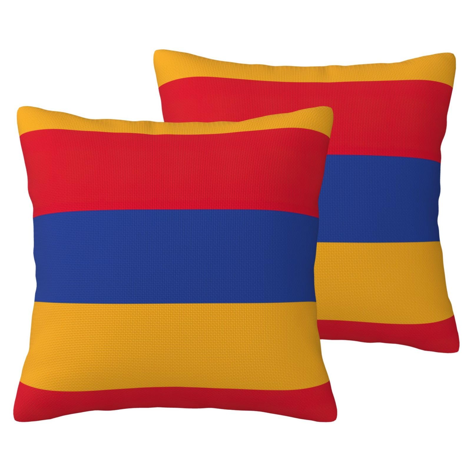 Housses de coussin drapeau Arménie lot de 2 idée cadeau déco maison salon