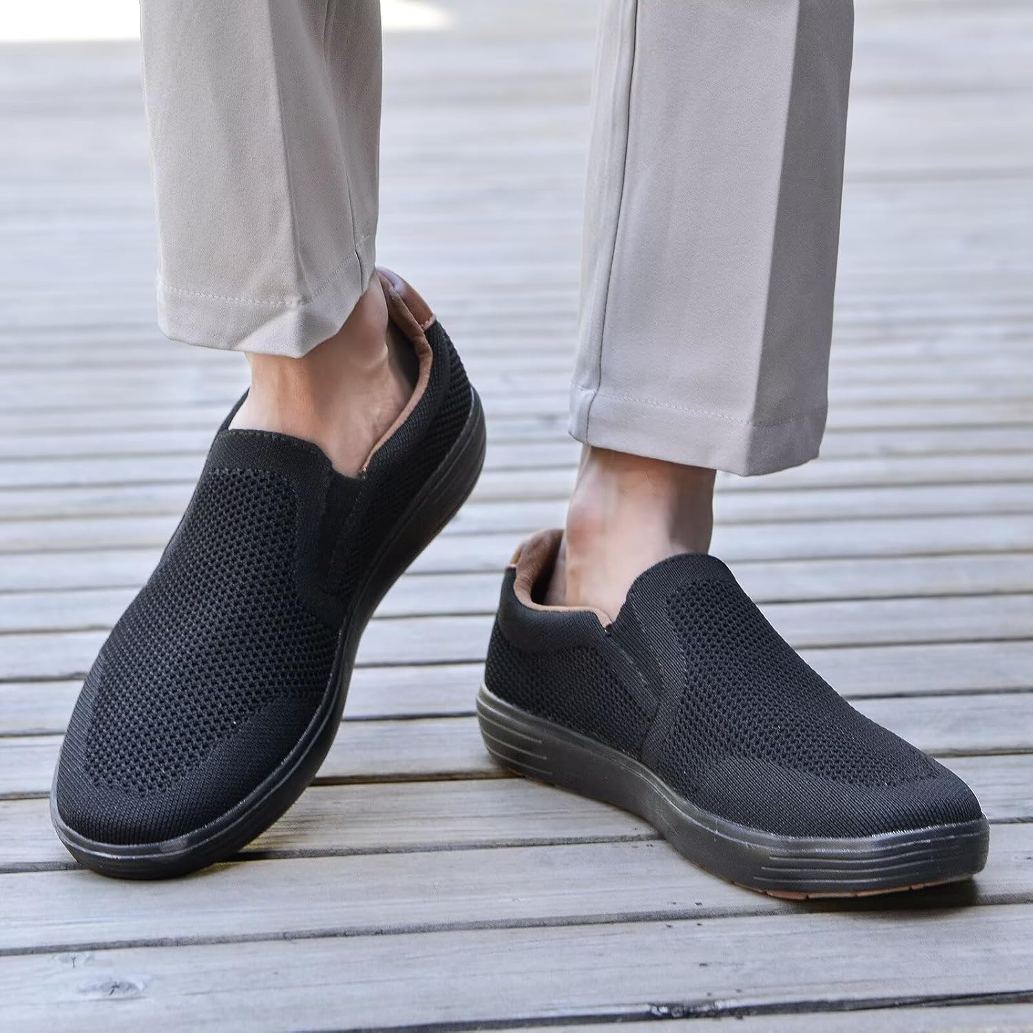 Puxowe Men's Loafers Slip On Casual Shoes – Mesh Walking Shoes for Men, Dress Loafers for Business & Leisure - Image 2