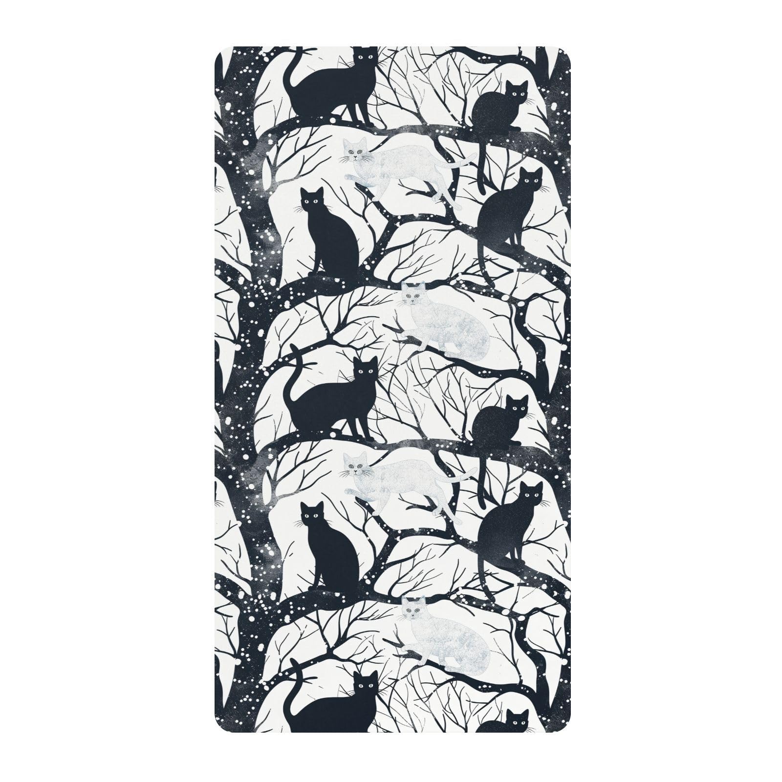 Parure de lit motif chats noir et blanc en coton respirant pour chambre enfant