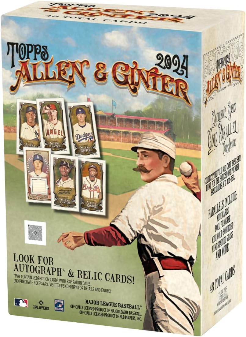 2024 Topps Allen & Ginter Baseball Trading Card Blaster Box (Look for Autos of Paul Skenes, Yamamoto, Jackson Merrill, Usain Bolt, Chuck Norris, Travis Scott)