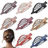 8 Pack Flat Hair Clips for Women,Matte No Crease Flat Claw Clips, Large Strong Hold Barrettes for Thick & Thin Hair, French Duckbill Styling Accessories