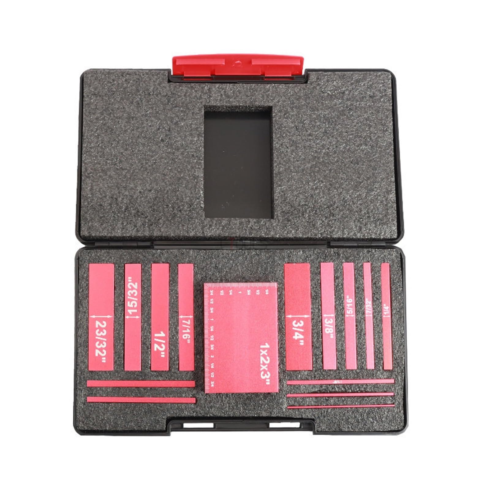 CUDTAPI Gauge Block Set 15PCS Metric Setup Blocks, Height Gauge Set Router Table, Aluminum Alloy High-precision Flat Cushion Measuring Lathe Tool(Rosso)