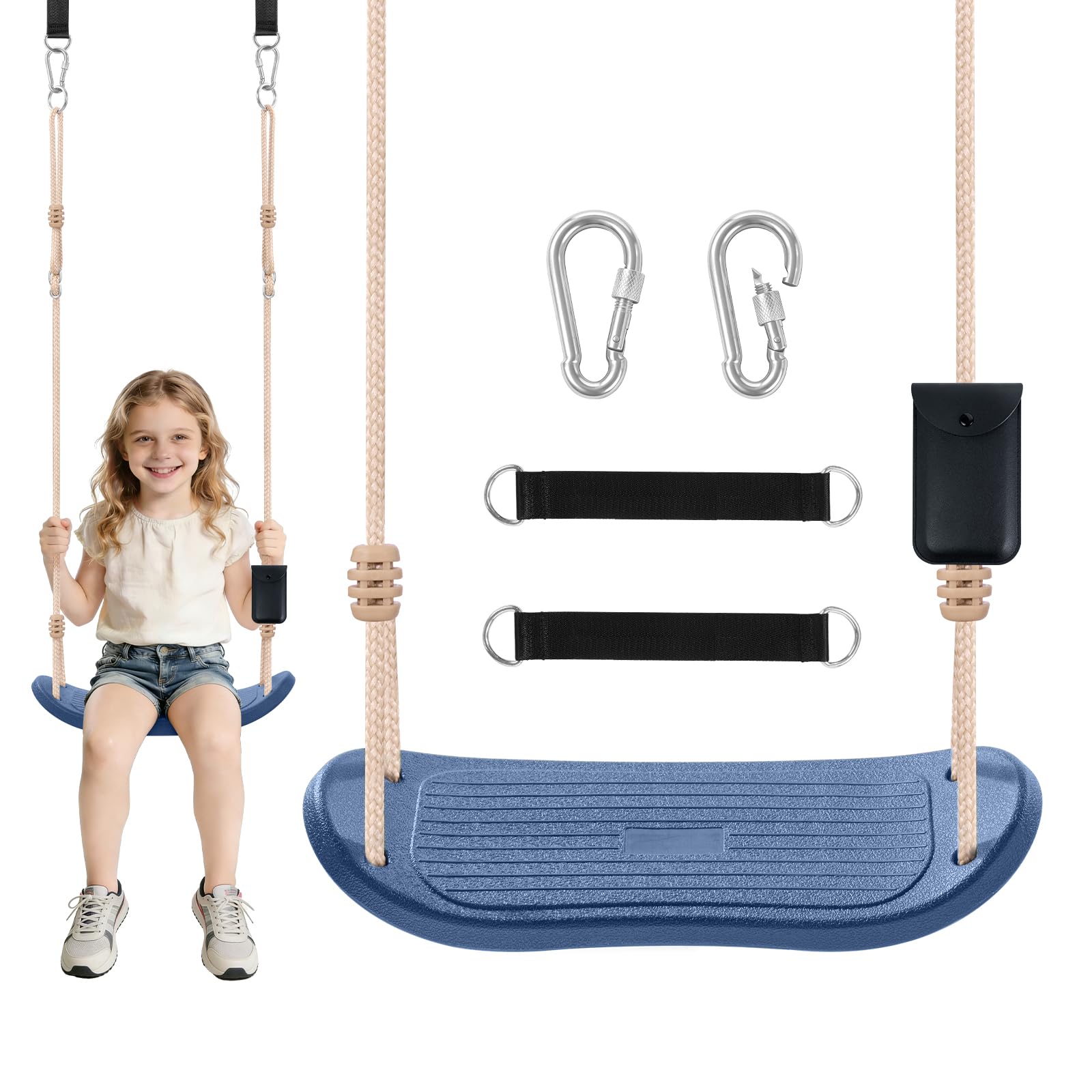 Columpio infantil para exteriores para niños a partir de 3 años, color azul