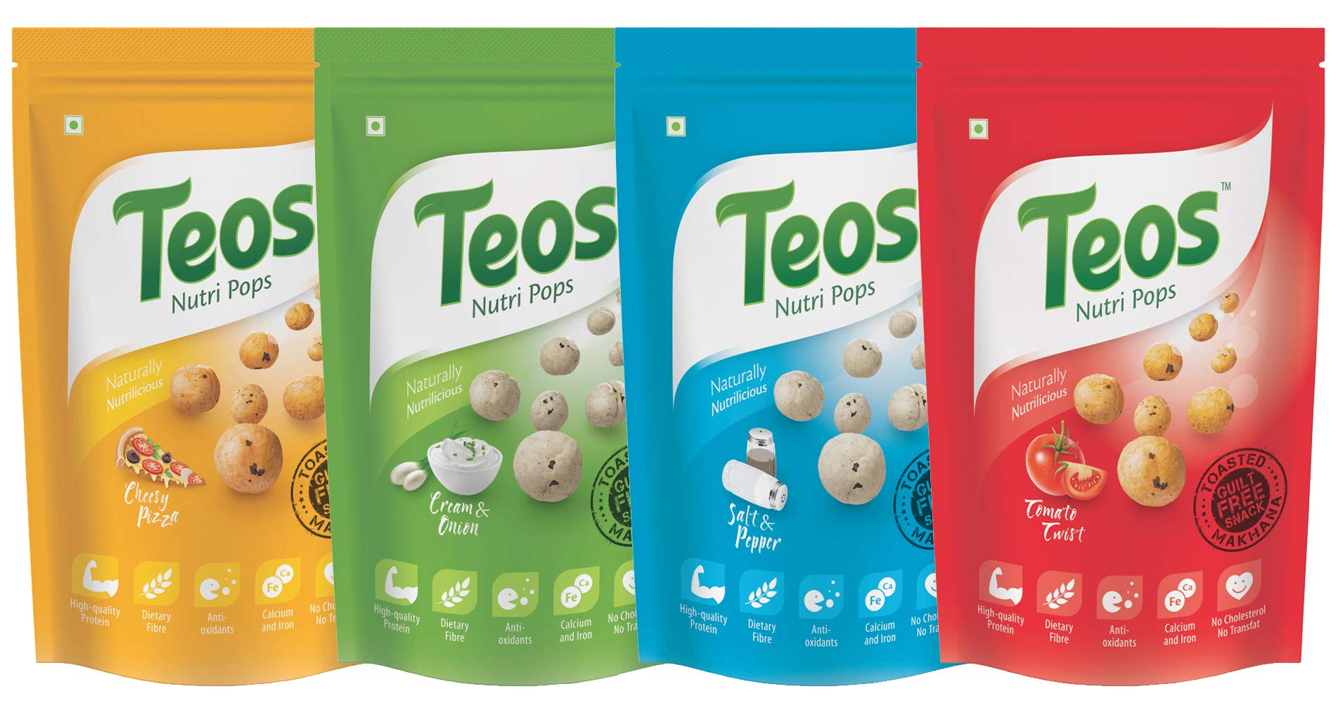 Teos Nutri Pops Roasted Makhana Snacks, Cheesy Pizza, Cream and Onion, Salt and Pepper & Tomato Twist, Tasty, Healthy & Crispy Munchies, Pack of 4, 280 g. (B083NZ81BN) Amazon Price History, Amazon Price Tracker