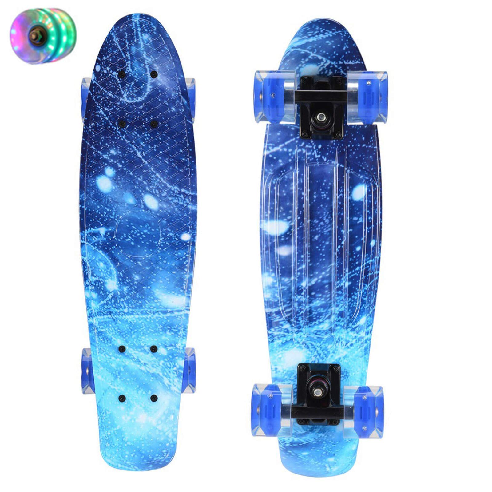 Planches À roulettes pour Enfants, Planches À roulettes Standard Galaxy pour Débutants, Planches À roulettes Complètes avec Roues Lumineuses À LED pour Filles, Garçons Et Adolescents