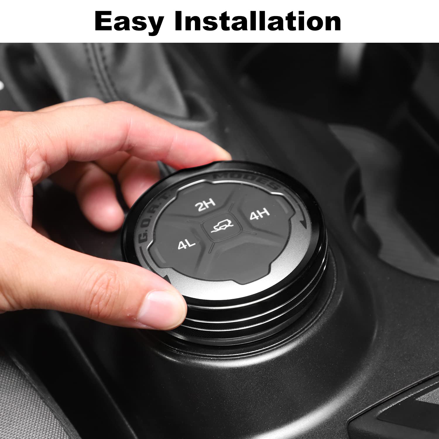JWWY Air Conditioner Headlight Switch Knob 4WD Wheel Drive Trailer Gear Switch Knob Cover for 2021-2023+Ford Bronco Accessories Aluminum Alloy 6PCS Blackï¼ˆDon't fit Bronco Sportï¼‰