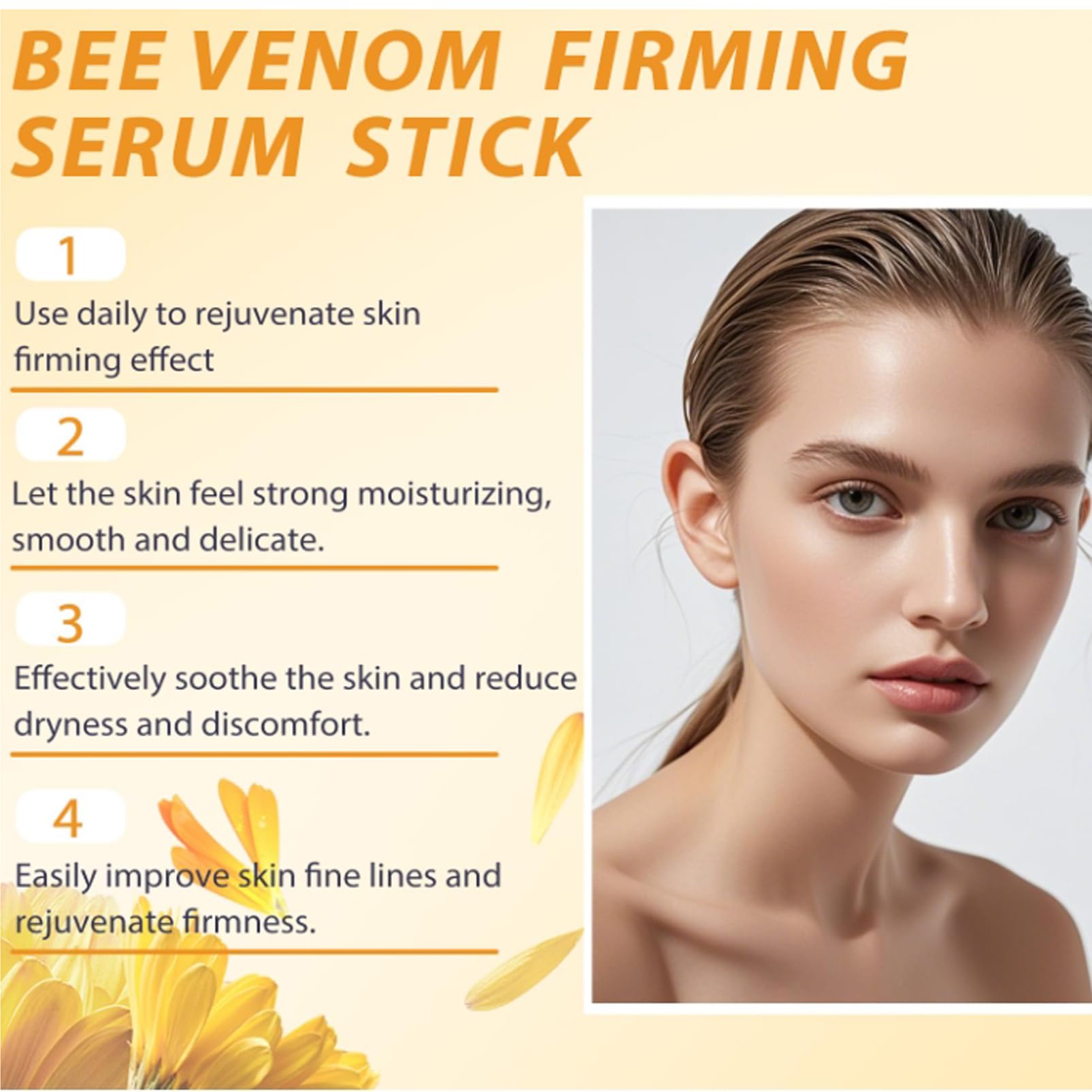 Bee Venom Firming Serum Stick,Anti Aging Face Serum,Highly Hydrating,Advanced Firming & Wrinkle-Reducing Cream,Restore Skin Elasticity & Portable Design,Bee Venom Cream-Dry-Aging (30g/PC) - Image 4