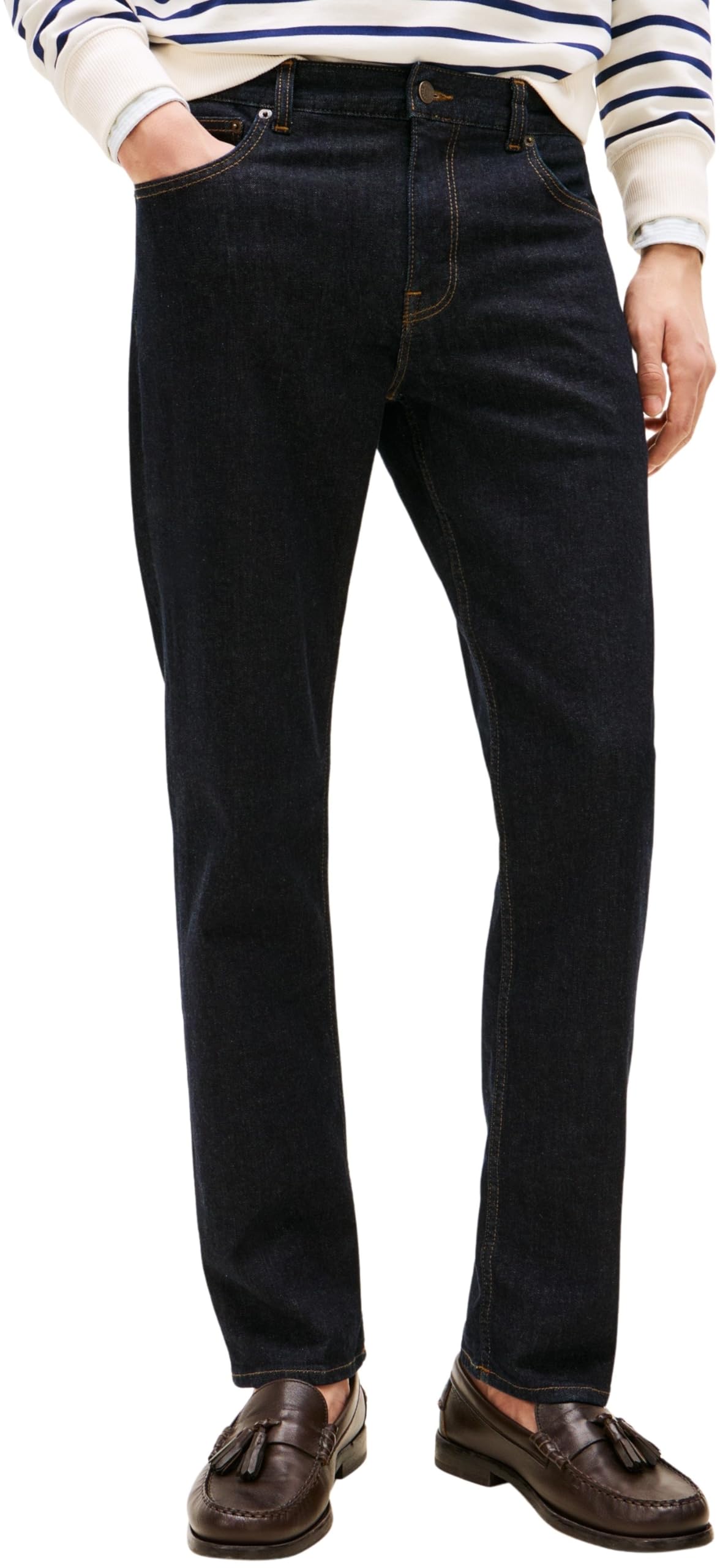 Tommy Hilfiger Men's Straight Fit Denton Mid Rise Jeans, Blue (Alpine Blue), 32W/31L