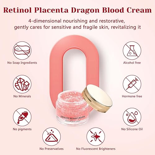 Miniatura 4 de Dragons Blood Easy Cream 2 unidades, crema de sangre de dragón con placenta con retinol, crema de sangre de dragones, crema firme antiarrugas para